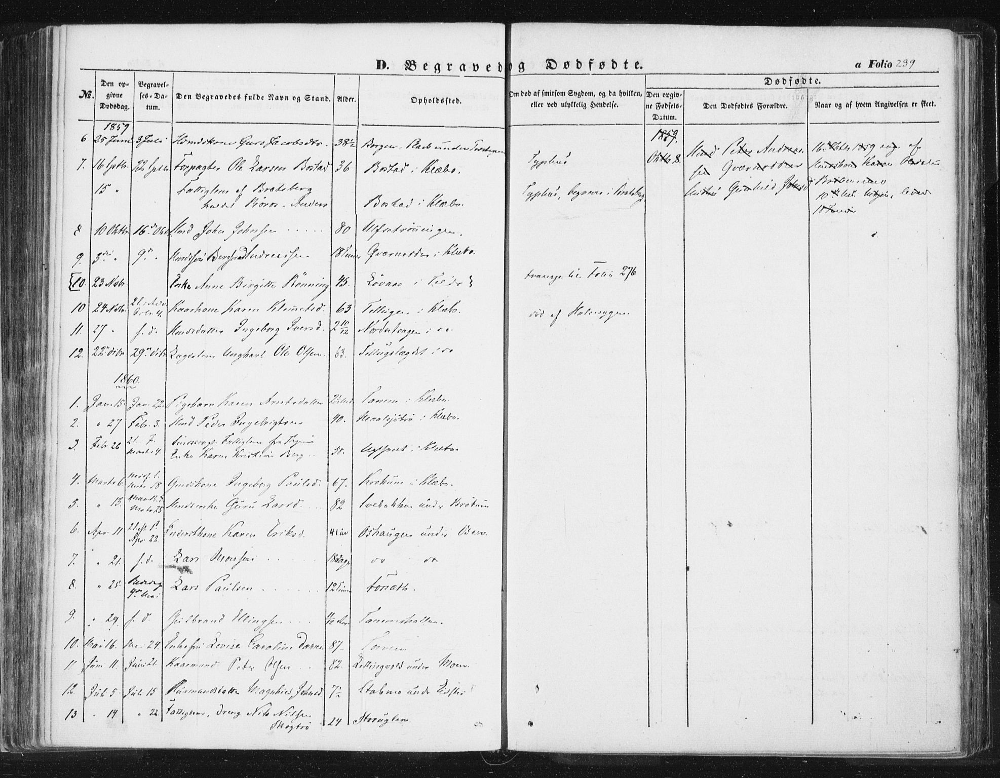 Ministerialprotokoller, klokkerbøker og fødselsregistre - Sør-Trøndelag, SAT/A-1456/618/L0441: Parish register (official) no. 618A05, 1843-1862, p. 239