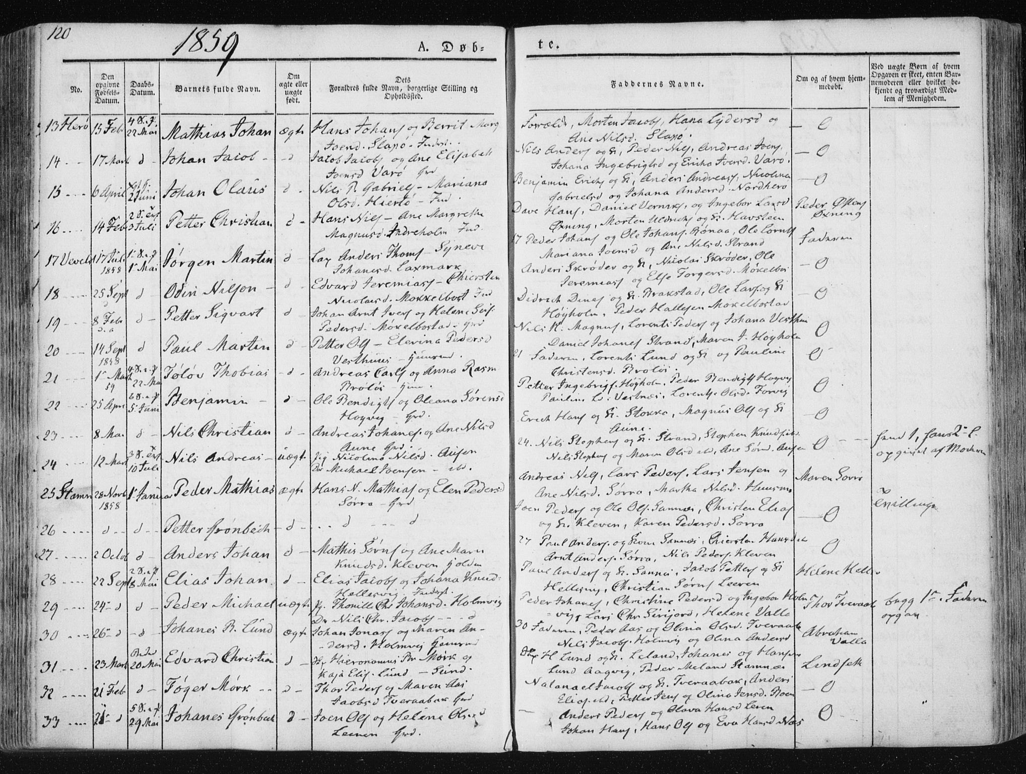 Ministerialprotokoller, klokkerbøker og fødselsregistre - Nordland, SAT/A-1459/830/L0446: Parish register (official) no. 830A10, 1831-1865, p. 120