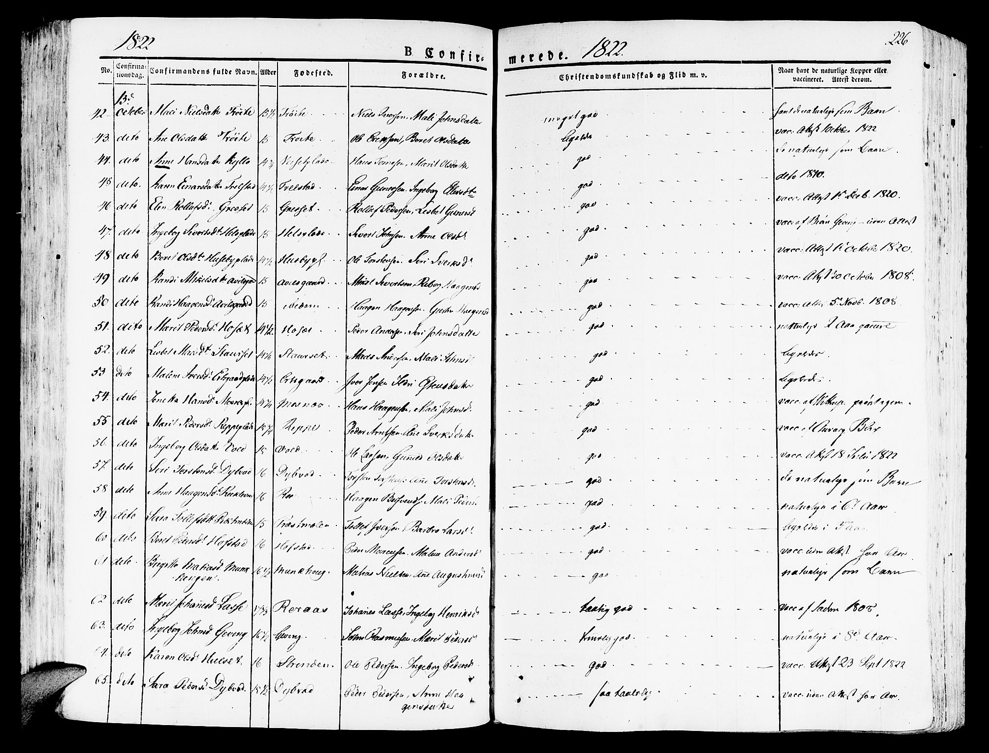 Ministerialprotokoller, klokkerbøker og fødselsregistre - Nord-Trøndelag, SAT/A-1458/709/L0070: Parish register (official) no. 709A10, 1820-1832, p. 226