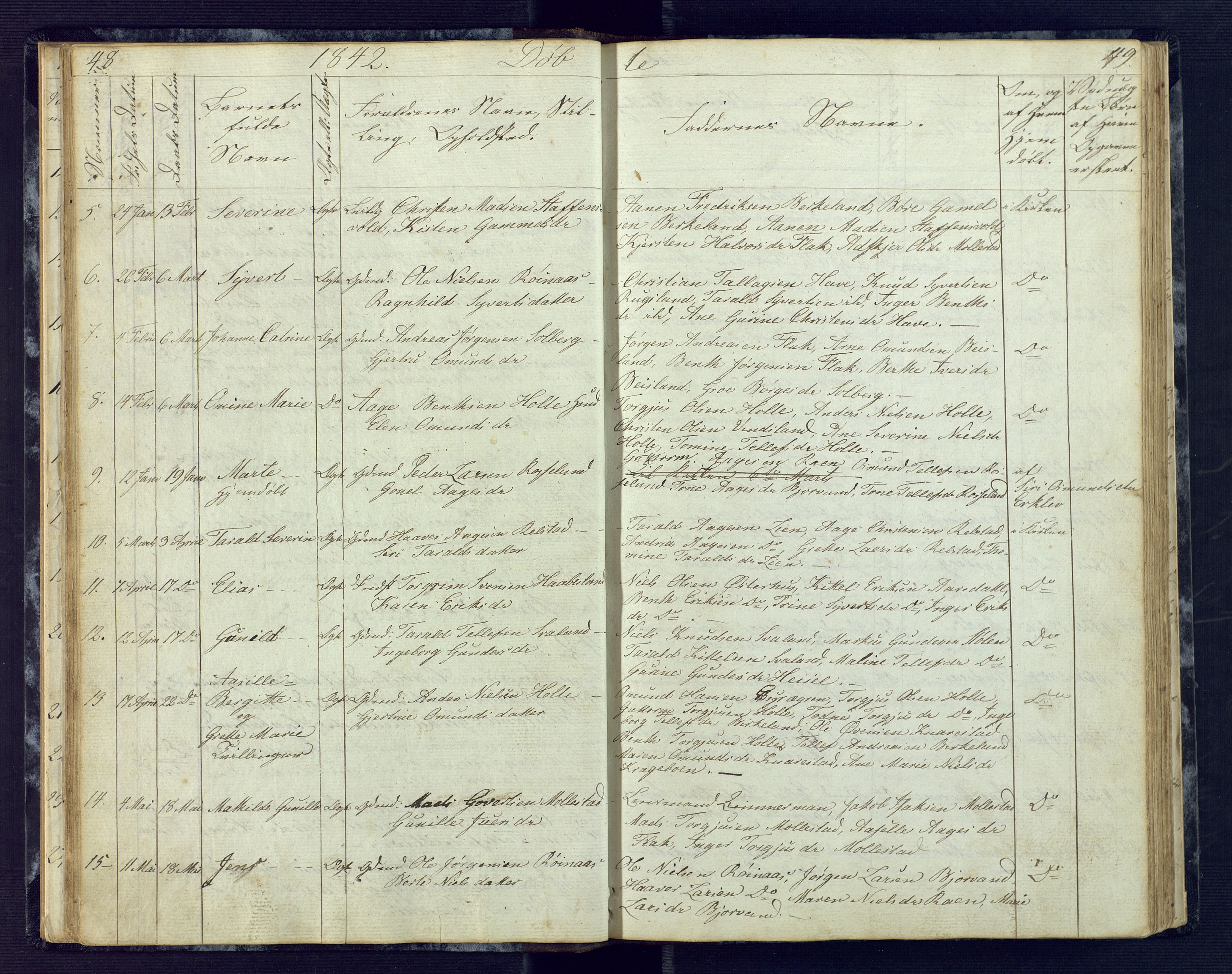 Birkenes sokneprestkontor, AV/SAK-1111-0004/F/Fb/L0001: Parish register (copy) no. B 1, 1837-1856, p. 48-49