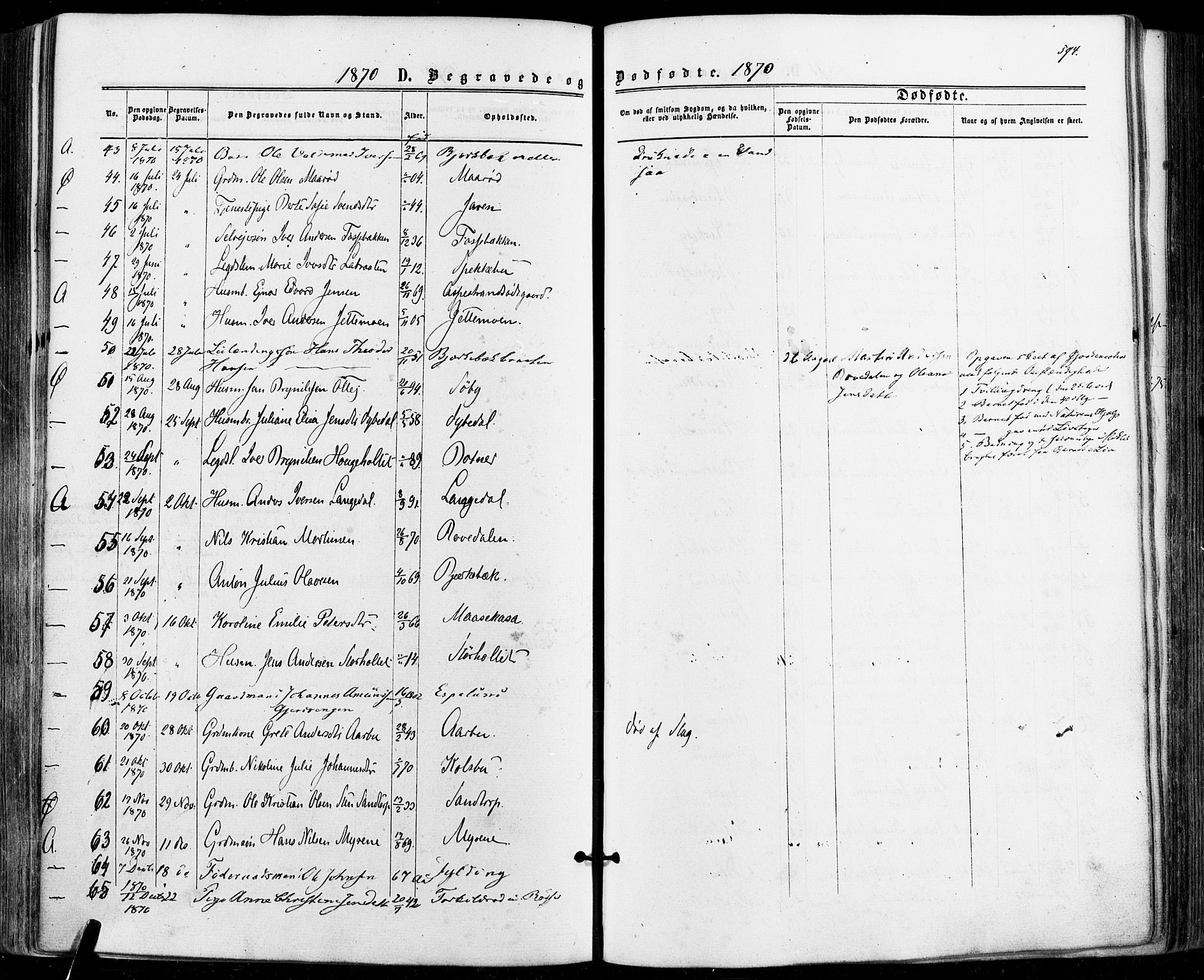 Aremark prestekontor Kirkebøker, AV/SAO-A-10899/F/Fc/L0004: Parish register (official) no. III 4, 1866-1877, p. 593-594