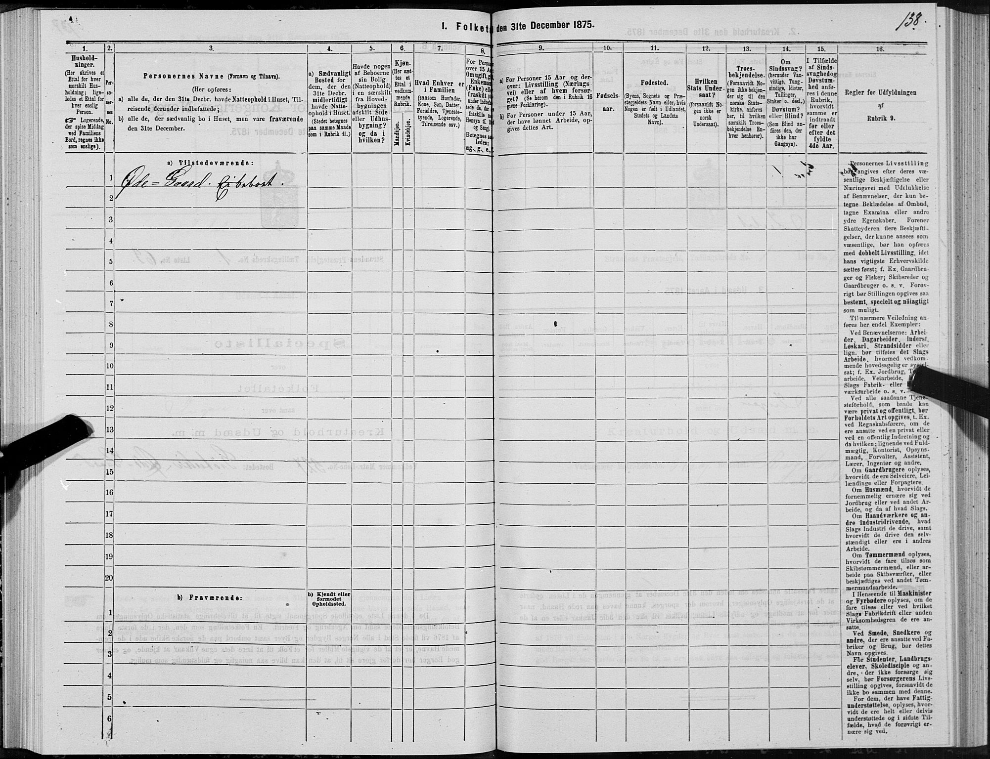 SAT, 1875 census for 1525P Stranda, 1875, p. 1138