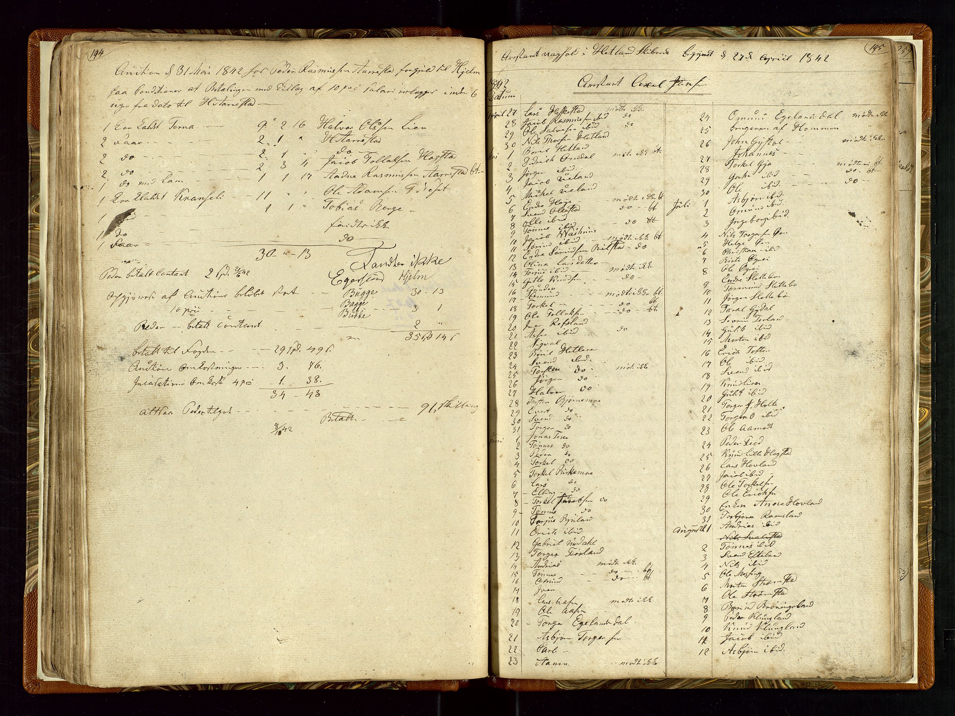 Helleland lensmannskontor, AV/SAST-A-100209/Ya/L0003: Diverseprotokoll, 1842-1960, p. 194-195