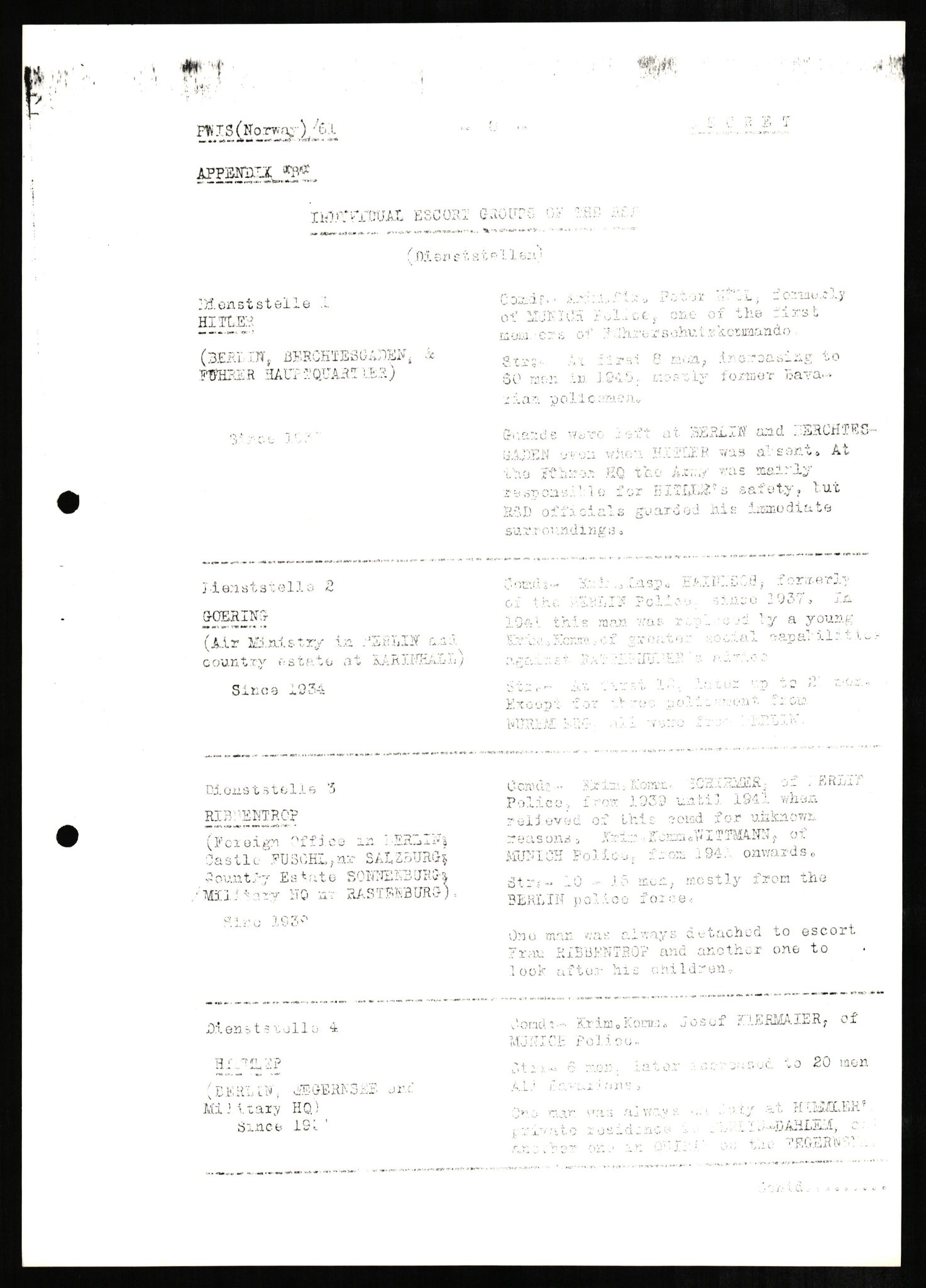 Forsvaret, Forsvarets overkommando II, RA/RAFA-3915/D/Db/L0002: CI Questionaires. Tyske okkupasjonsstyrker i Norge. Tyskere., 1945-1946, p. 124