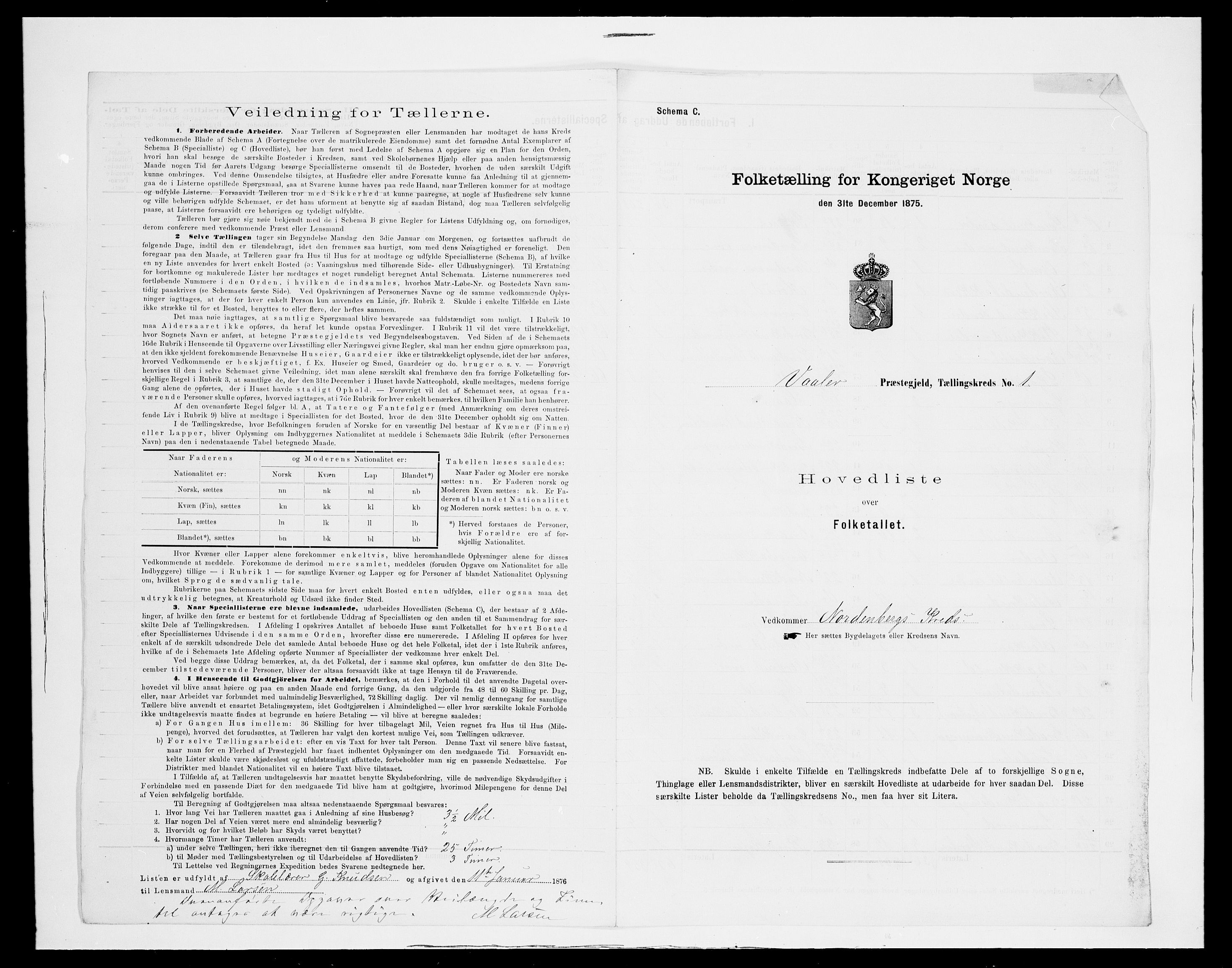 SAH, 1875 census for 0426P Våler parish (Hedmark), 1875, p. 16