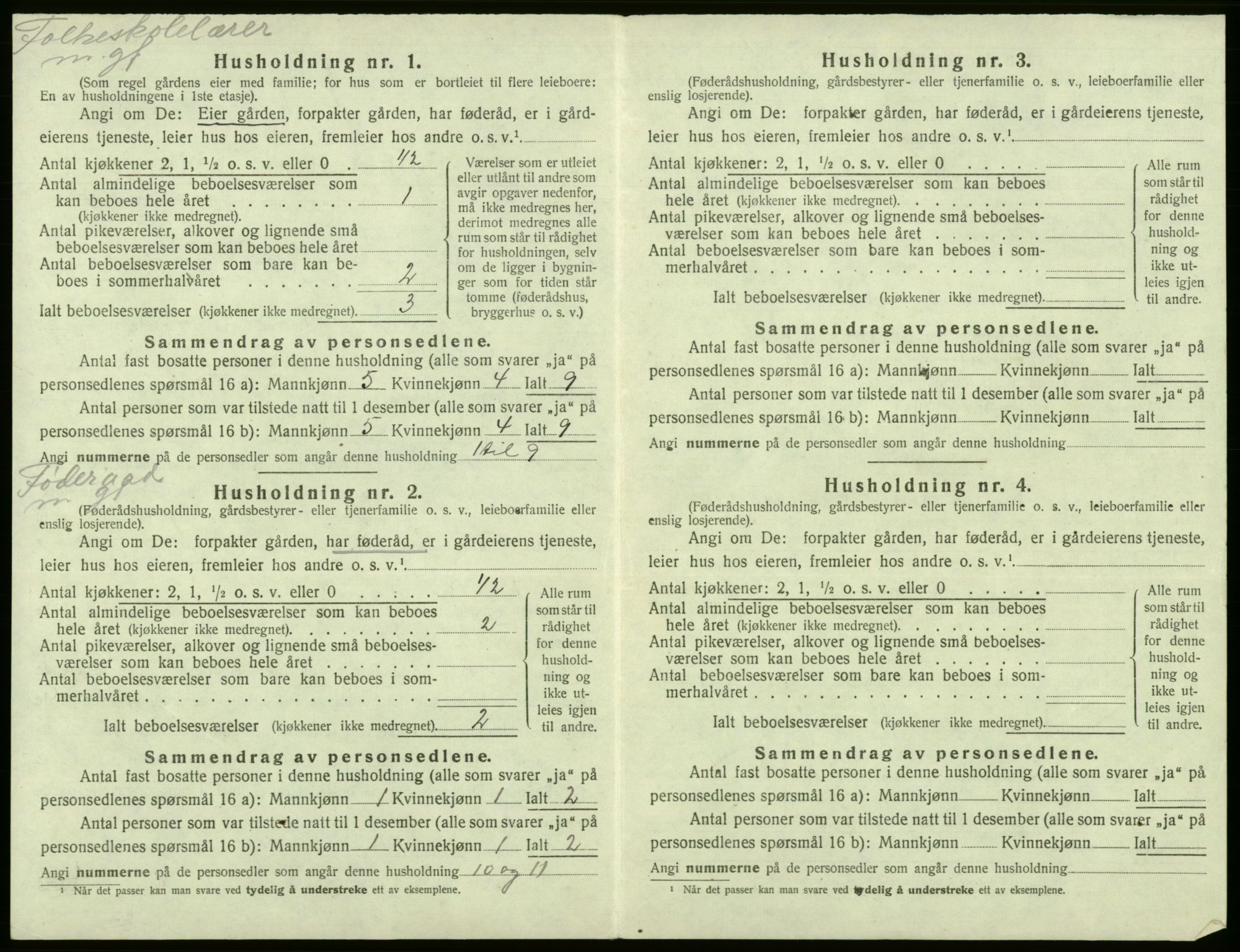 SAB, 1920 census for Tysnes, 1920, p. 155