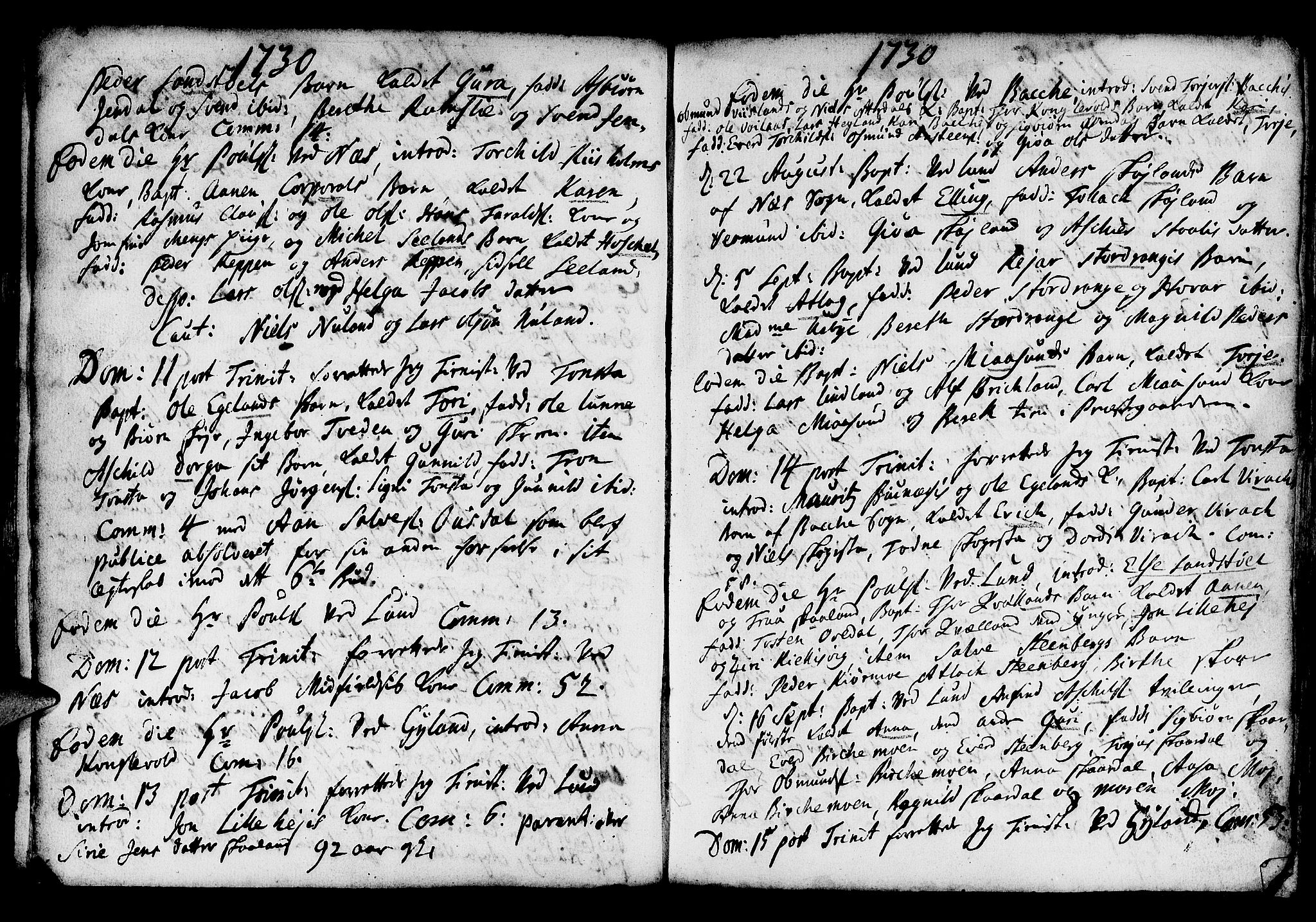 Lund sokneprestkontor, SAST/A-101809/S06/L0001: Parish register (official) no. A 1, 1724-1737