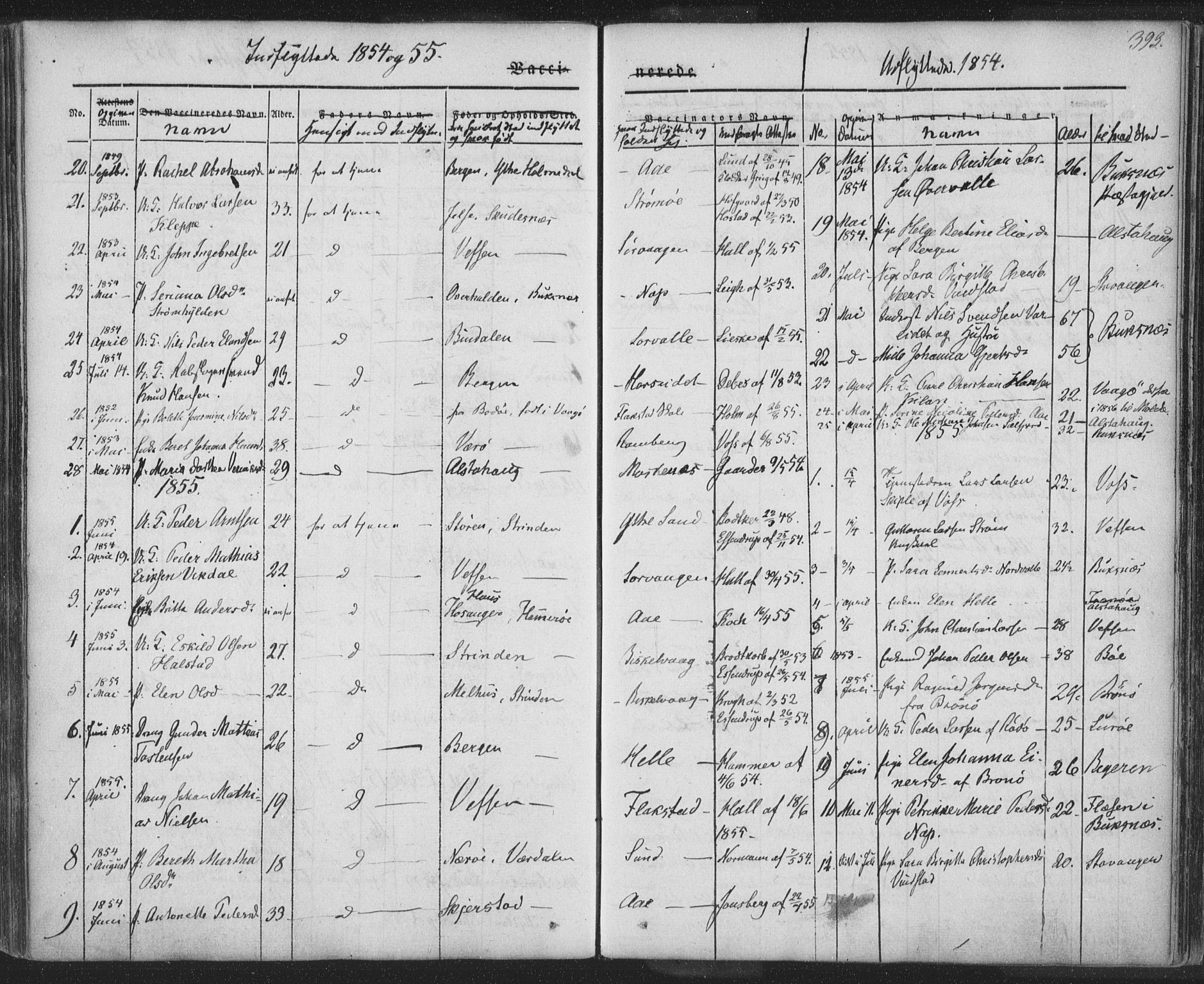 Ministerialprotokoller, klokkerbøker og fødselsregistre - Nordland, AV/SAT-A-1459/885/L1202: Parish register (official) no. 885A03, 1838-1859, p. 393