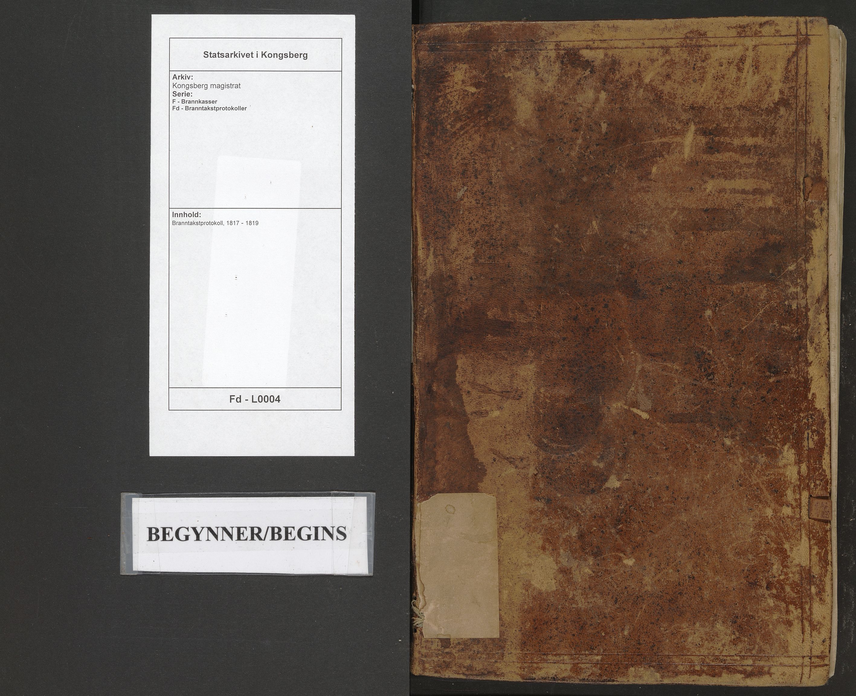 Kongsberg magistrat, AV/SAKO-A-848/F/Fd/L0004: Branntakstprotokoll, 1817-1819