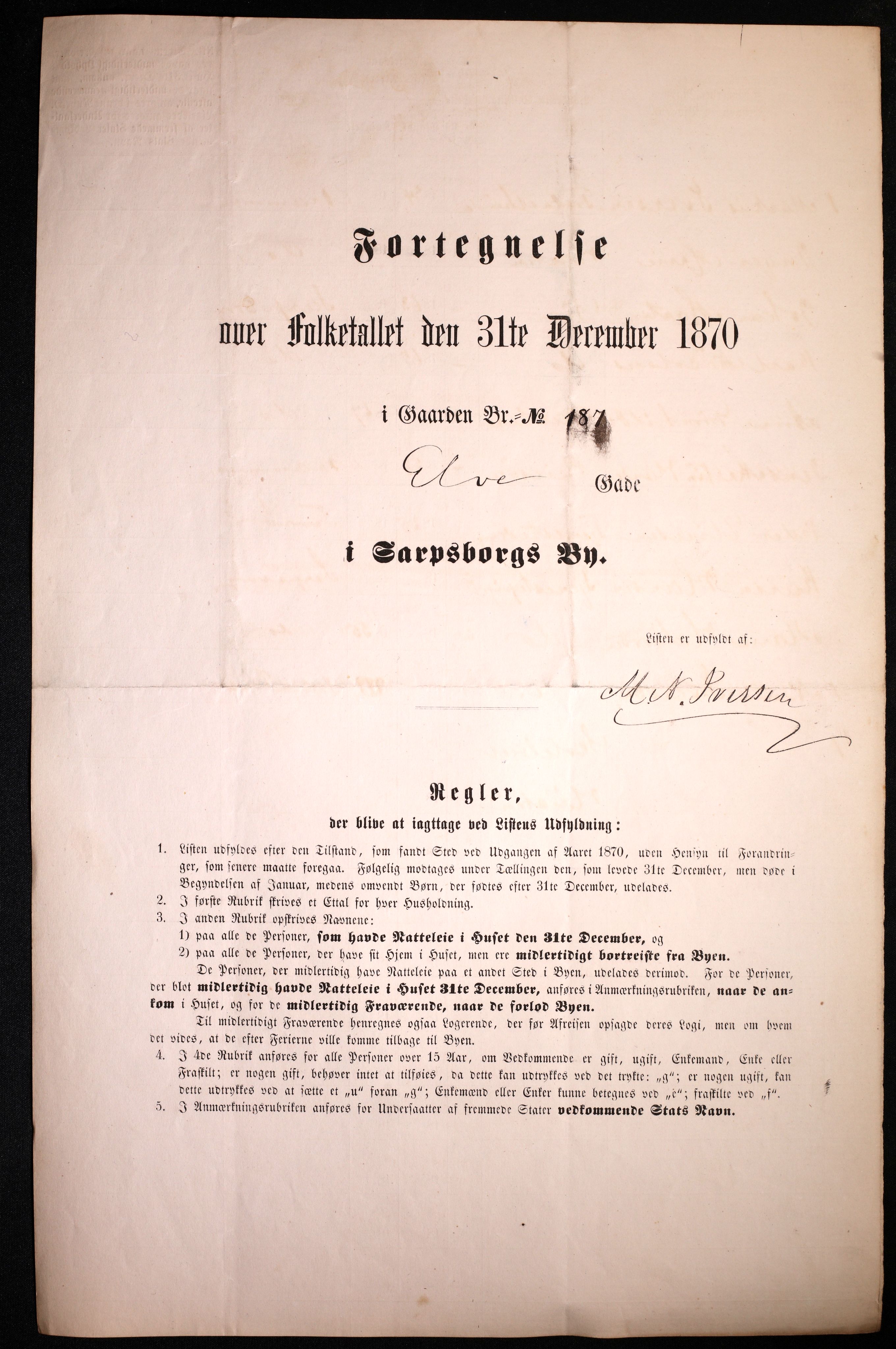 RA, 1870 census for 0102 Sarpsborg, 1870, p. 67