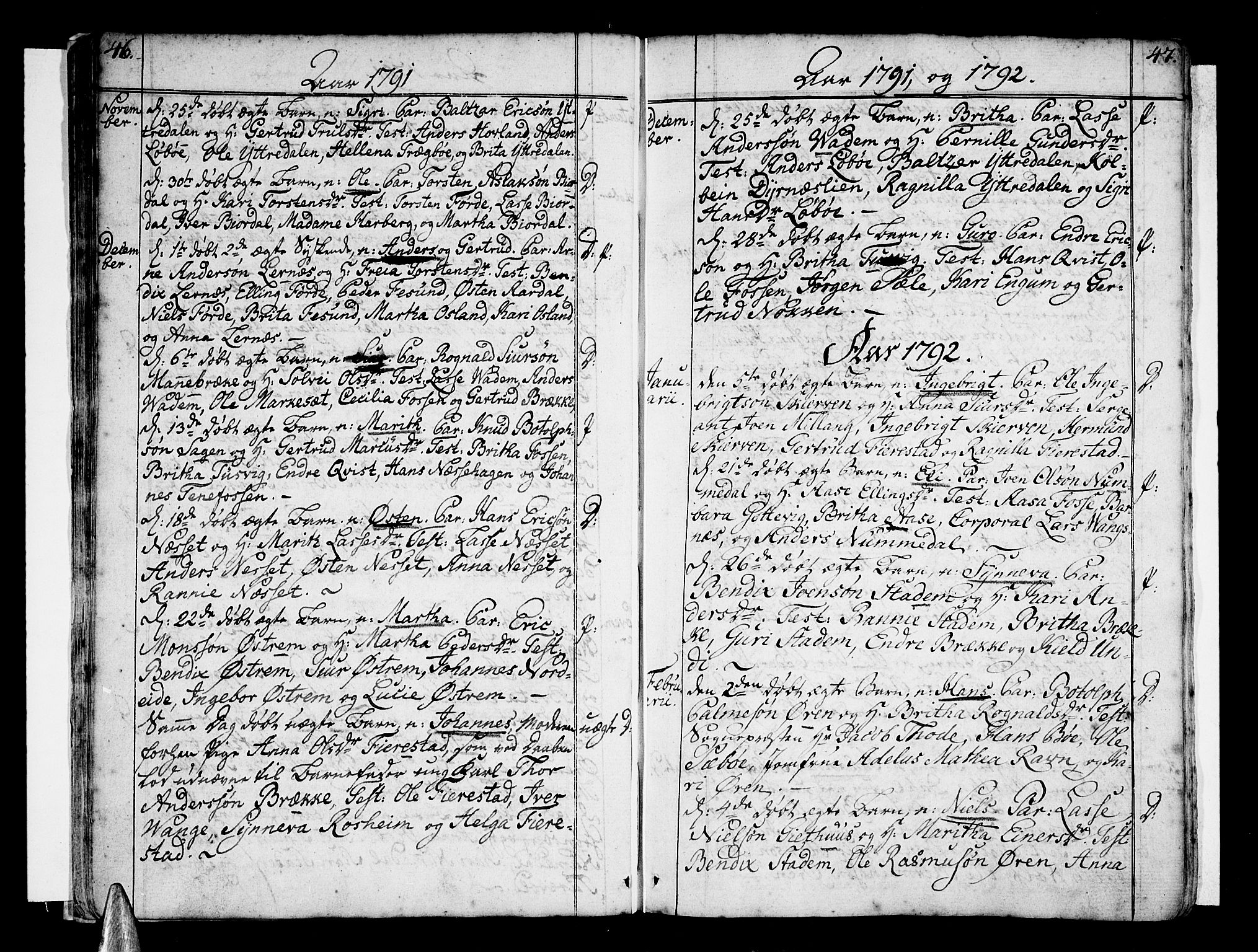 Vik sokneprestembete, SAB/A-81501: Parish register (official) no. A 5, 1787-1820, p. 46-47