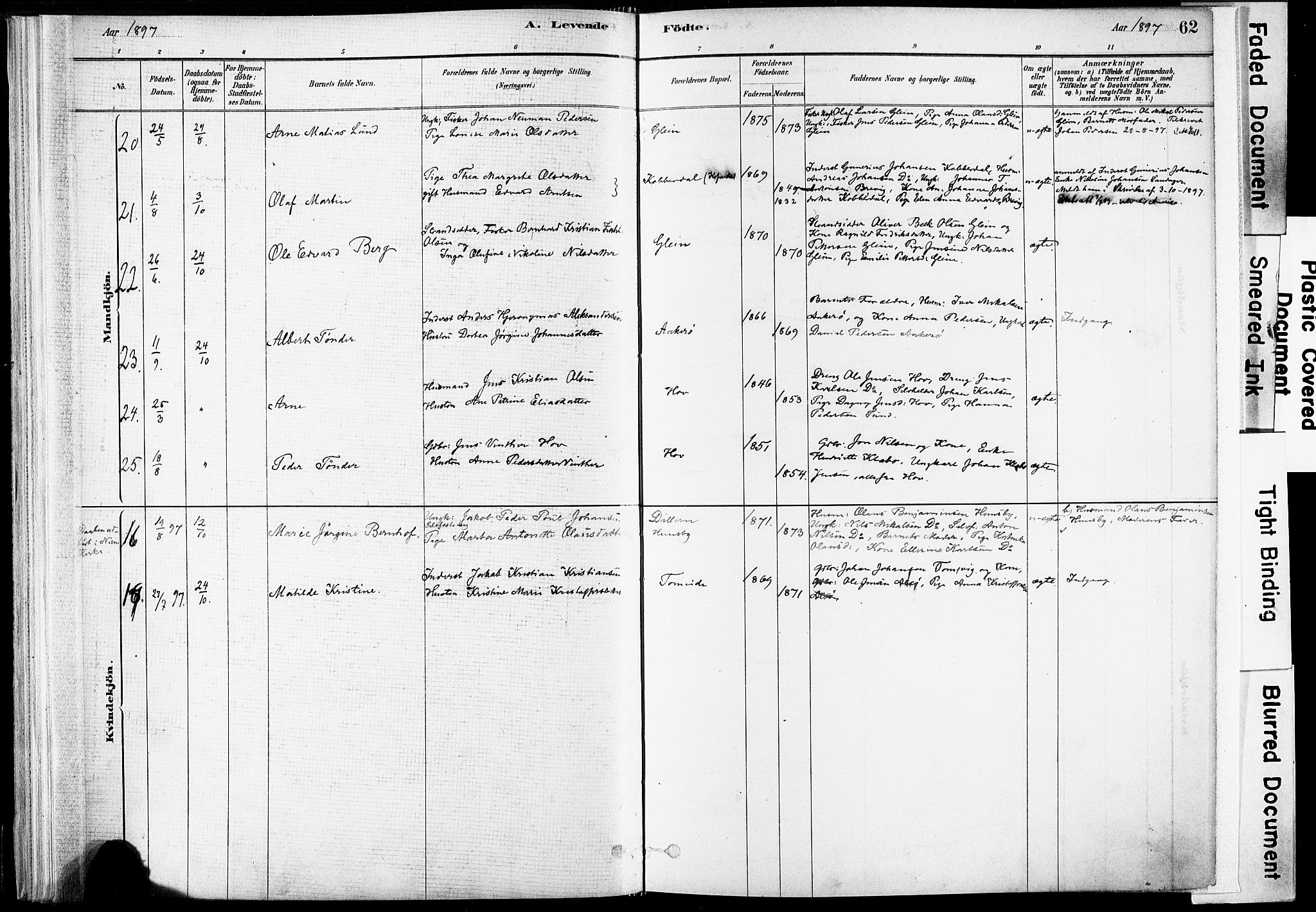 Ministerialprotokoller, klokkerbøker og fødselsregistre - Nordland, AV/SAT-A-1459/835/L0525: Parish register (official) no. 835A03I, 1881-1910, p. 62