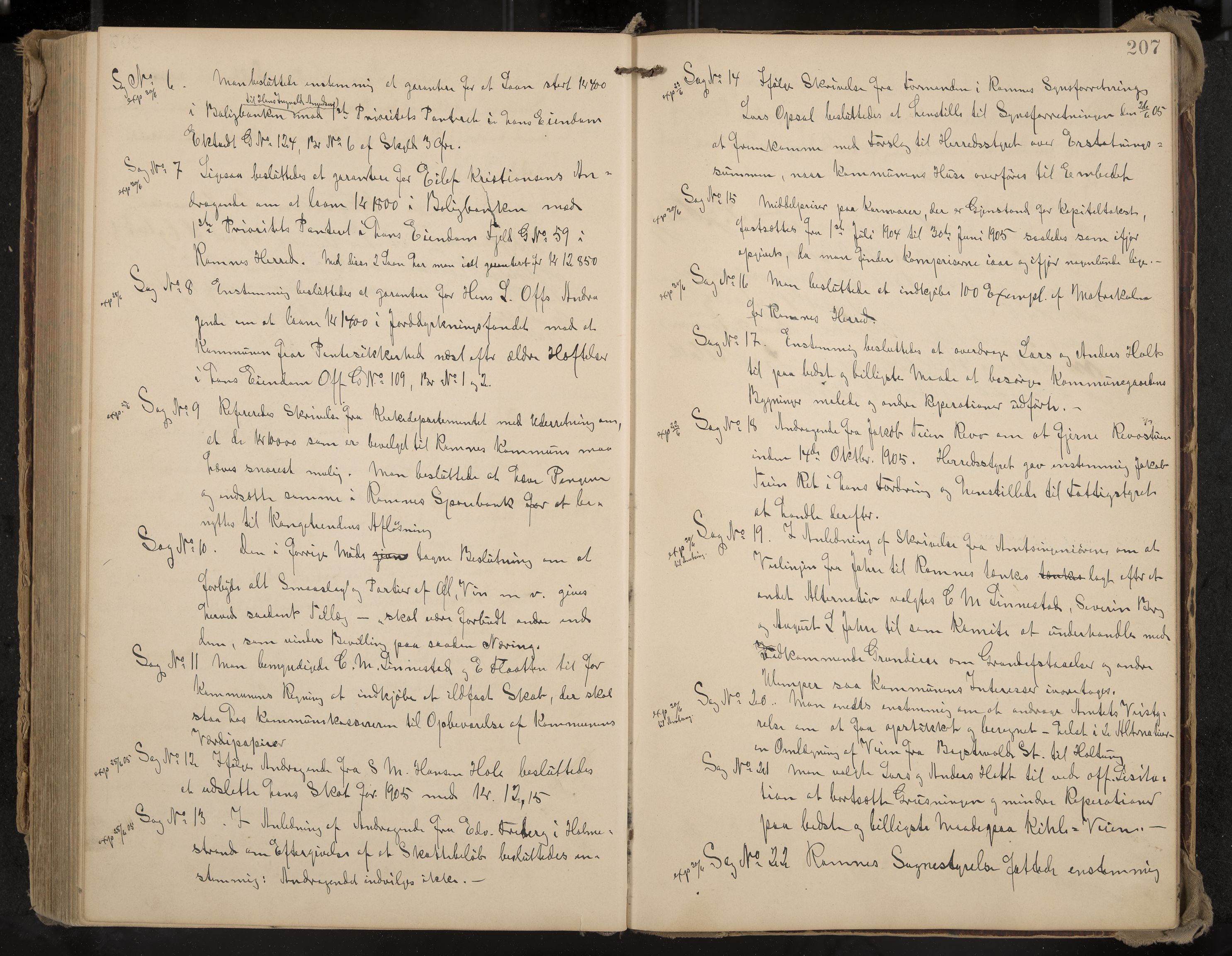 Ramnes formannskap og sentraladministrasjon, IKAK/0718021/A/Aa/L0004: Møtebok, 1892-1907, p. 207