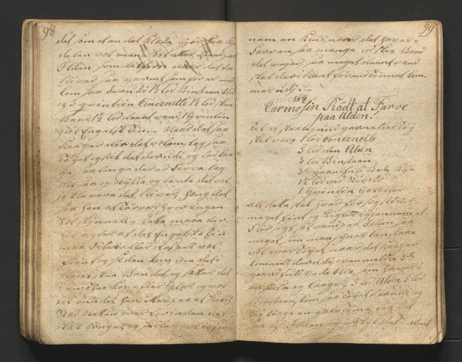 Pa 1464 - Langballe, Hulleborg, AV/SAST-A-101779/F/L0001: Oppskriftsbok, 1805-1810, p. 98-99