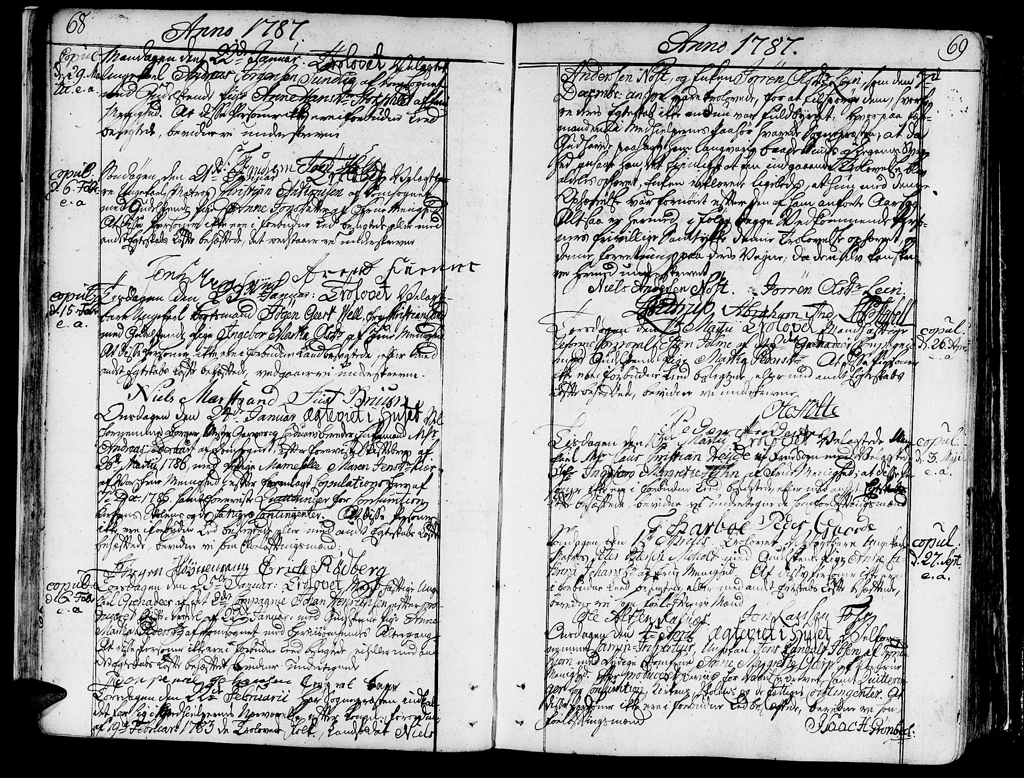 Ministerialprotokoller, klokkerbøker og fødselsregistre - Sør-Trøndelag, AV/SAT-A-1456/602/L0105: Parish register (official) no. 602A03, 1774-1814, p. 68-69