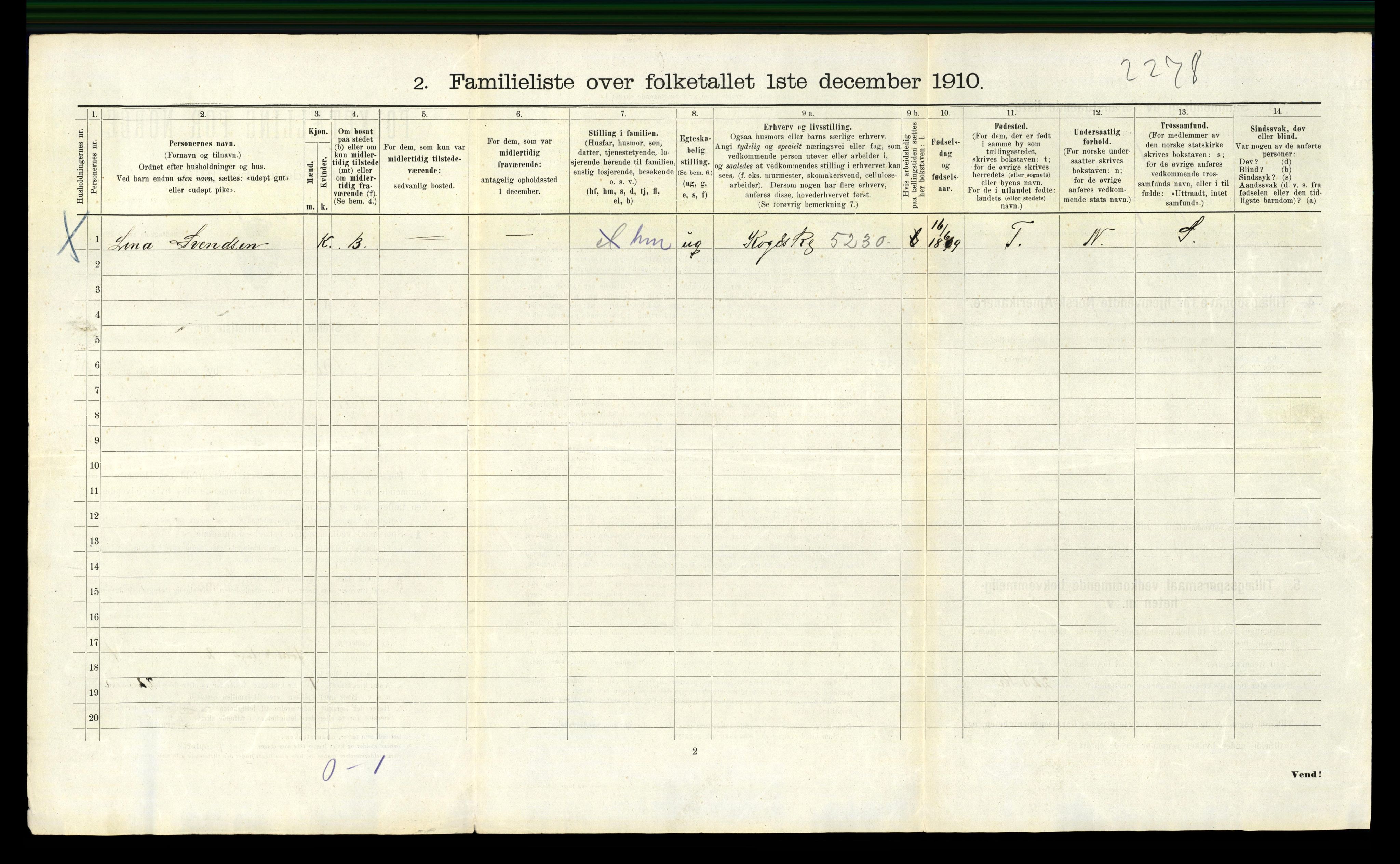 RA, 1910 census for Bergen, 1910, p. 14554