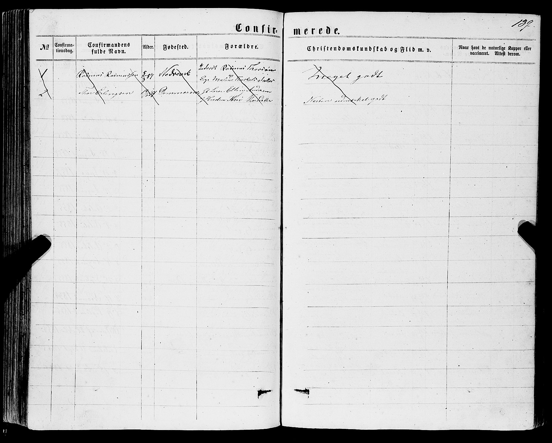 Sveio Sokneprestembete, SAB/A-78501/H/Haa: Parish register (official) no. A 1, 1861-1877, p. 139