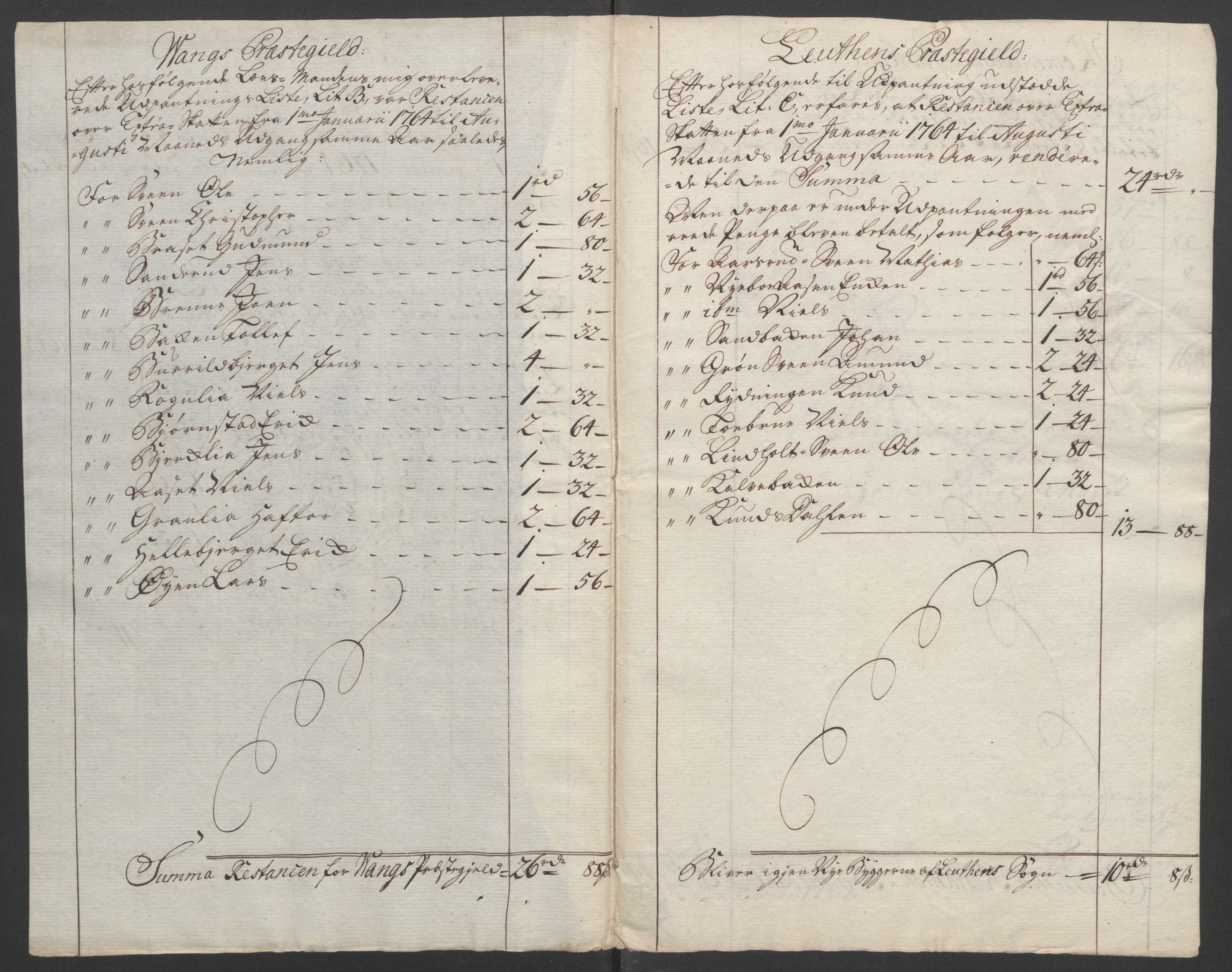 Rentekammeret inntil 1814, Reviderte regnskaper, Fogderegnskap, RA/EA-4092/R16/L1148: Ekstraskatten Hedmark, 1764, p. 328