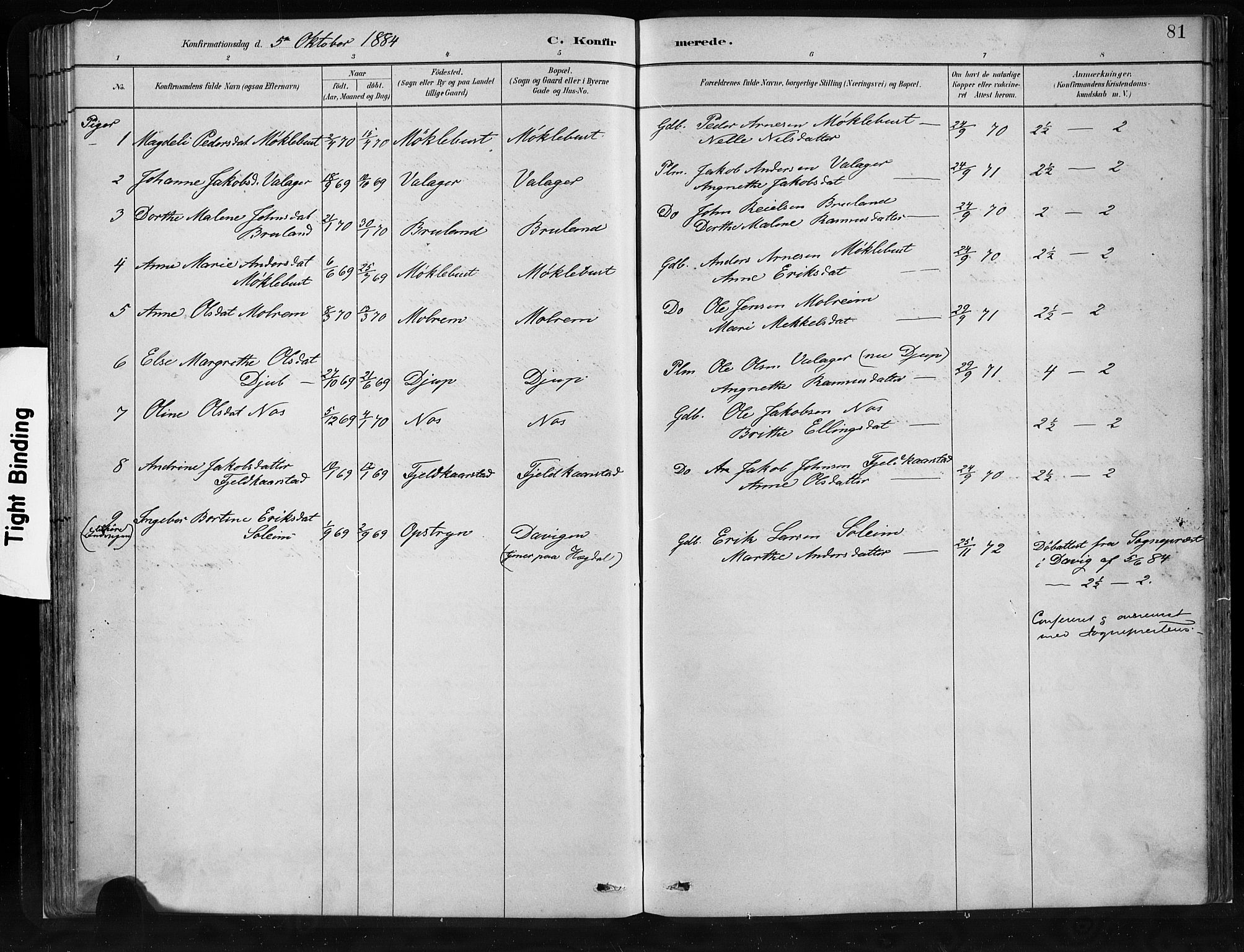 Innvik sokneprestembete, SAB/A-80501: Parish register (copy) no. C 3, 1883-1911, p. 81