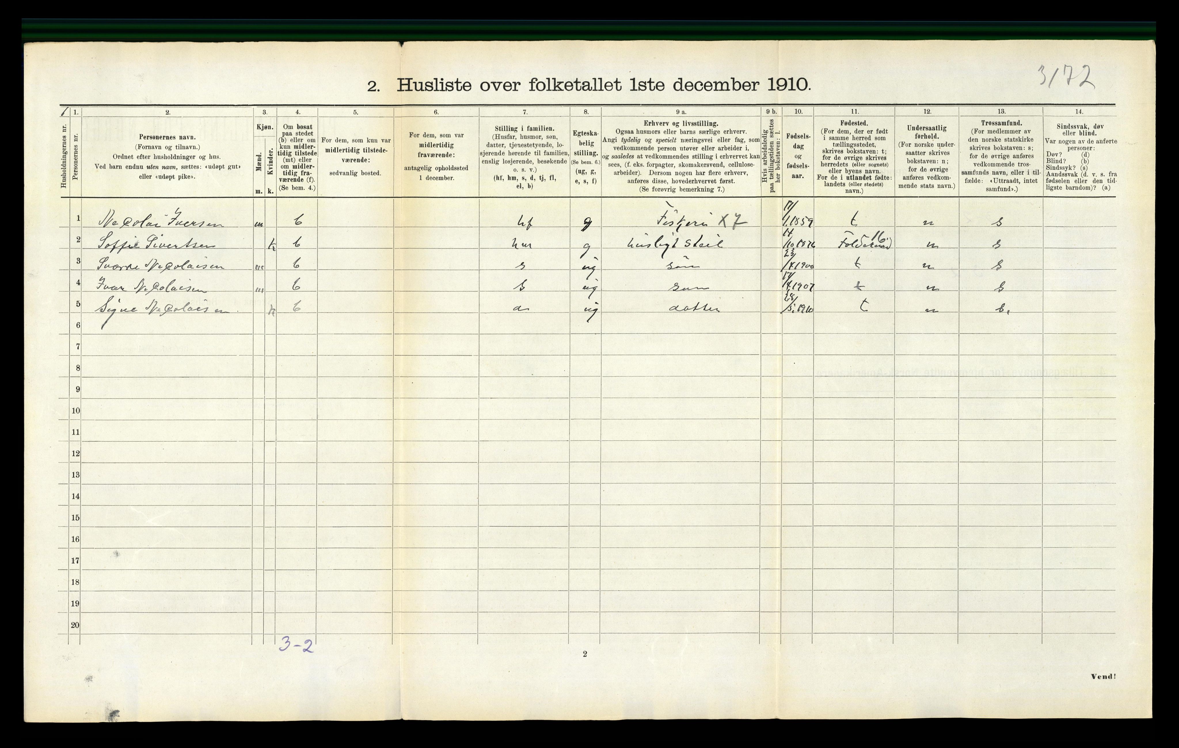 RA, 1910 census for Leka, 1910, p. 299