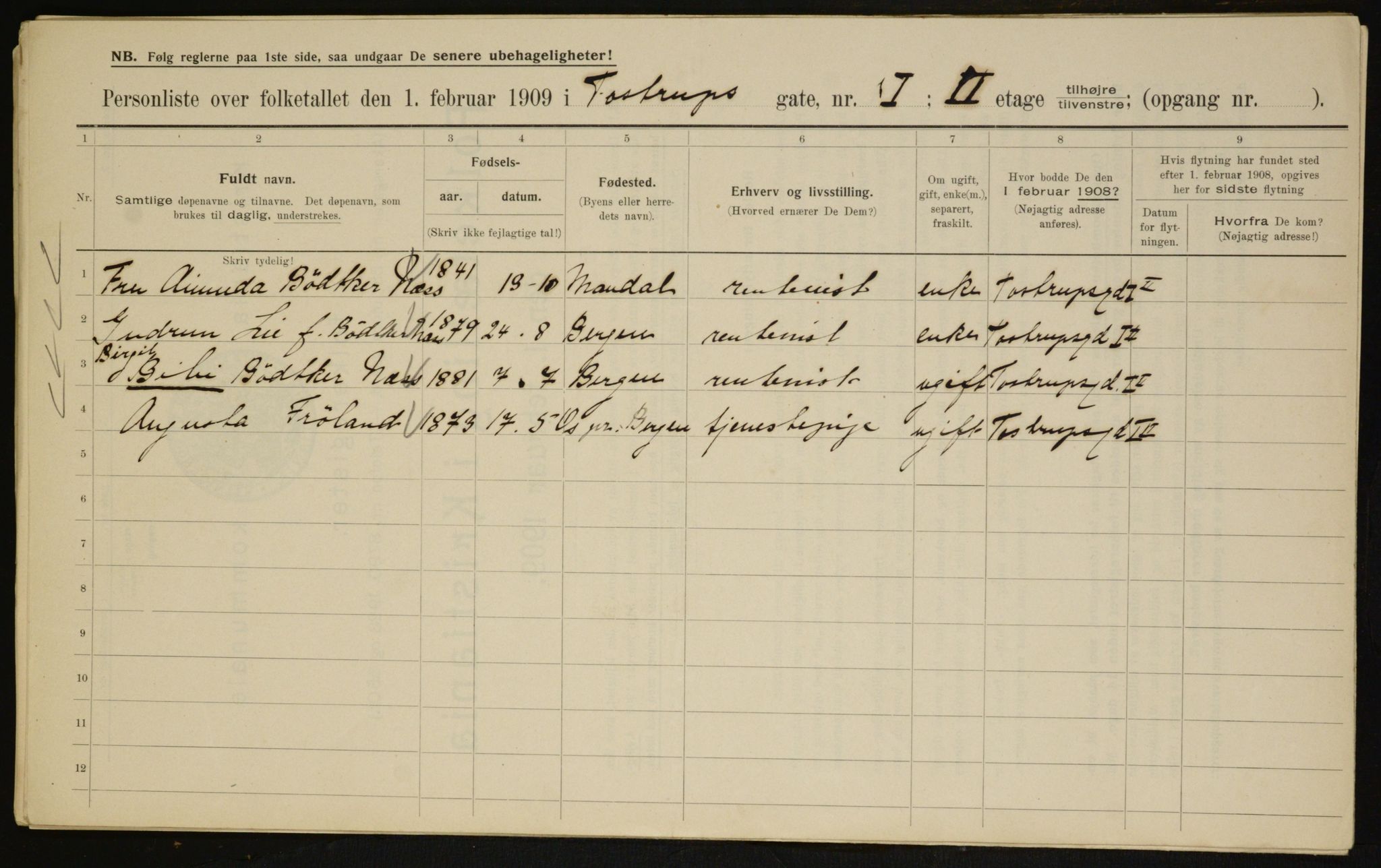 OBA, Municipal Census 1909 for Kristiania, 1909, p. 104483