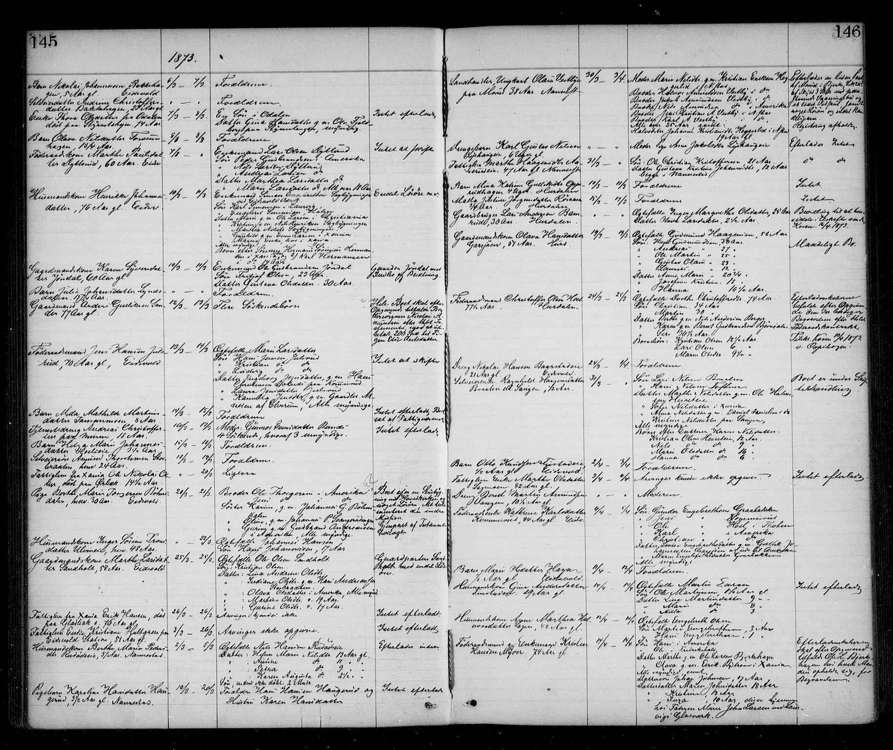 Eidsvoll tingrett, SAO/A-10371/H/Ha/Haa/L0002: Dødsmeldingsprotokoll - Sorenskriveriet, 1863-1910, p. 145-146