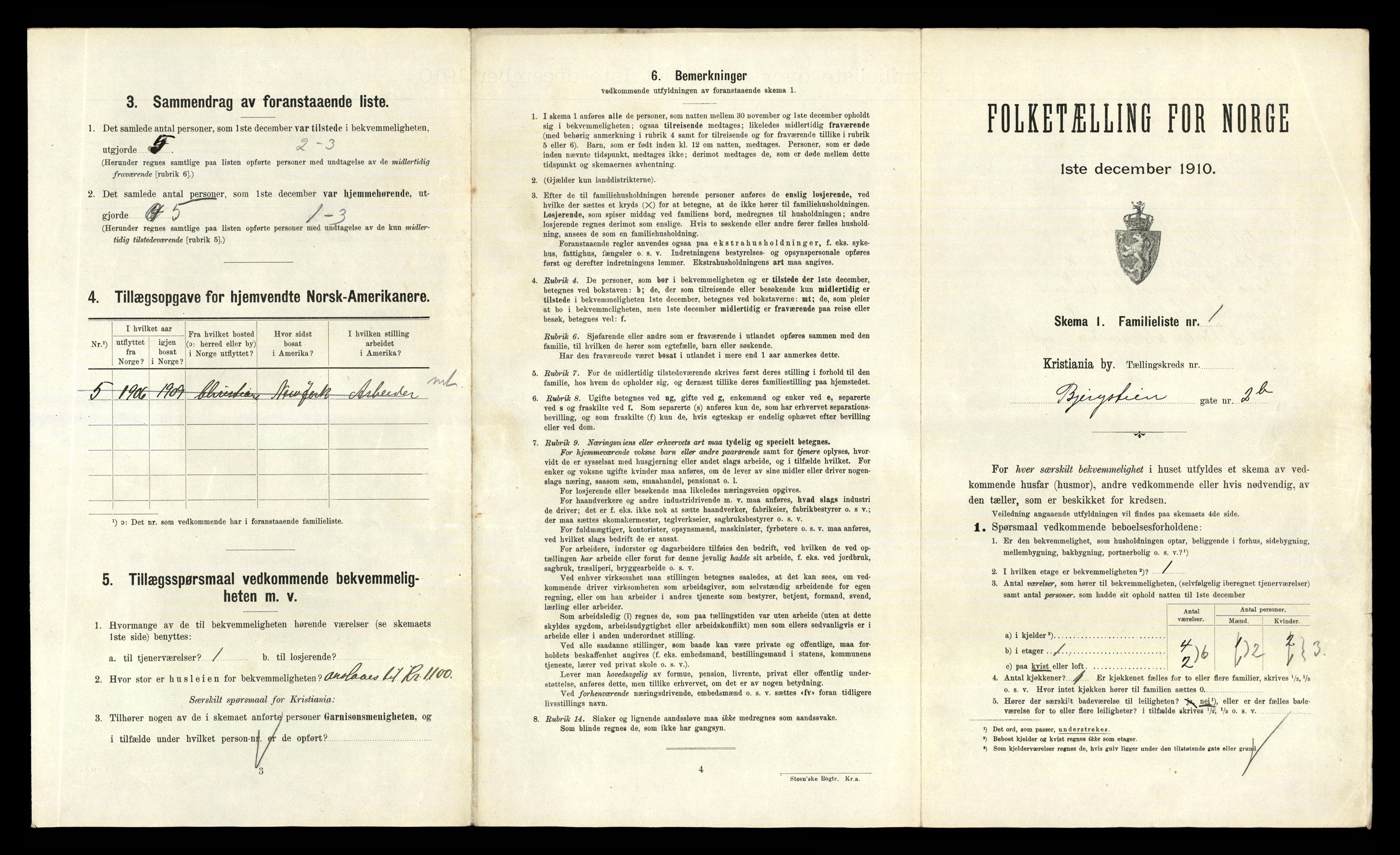 RA, 1910 census for Kristiania, 1910, p. 6165