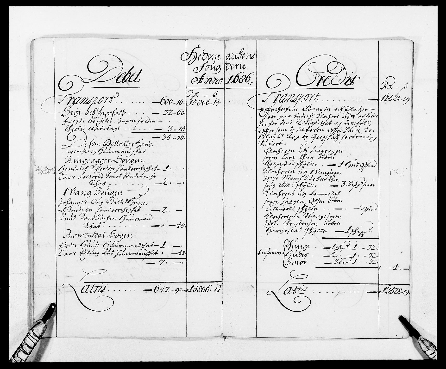 Rentekammeret inntil 1814, Reviderte regnskaper, Fogderegnskap, AV/RA-EA-4092/R16/L1027: Fogderegnskap Hedmark, 1686, p. 12