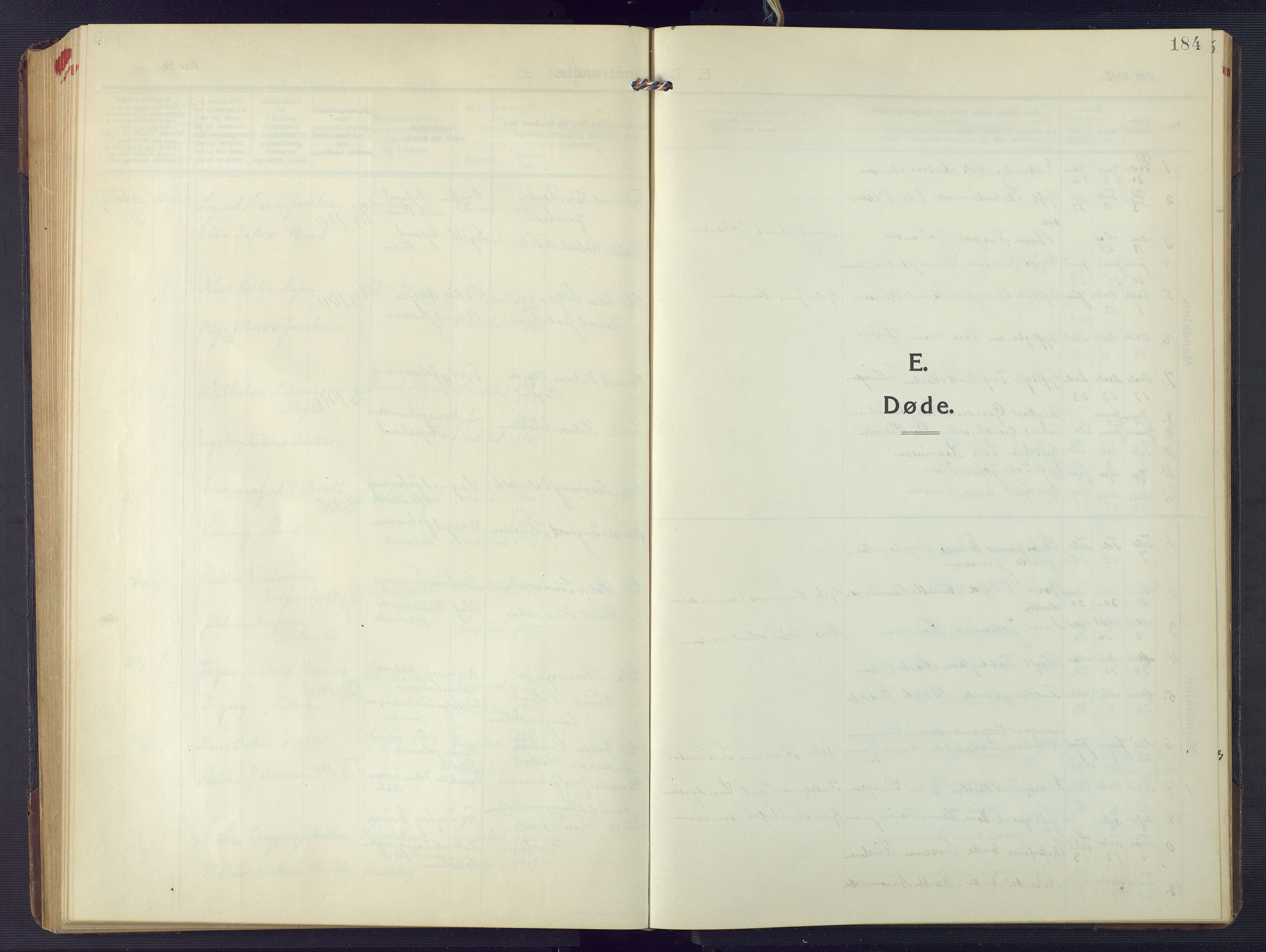 Søndeled sokneprestkontor, SAK/1111-0038/F/Fb/L0006: Parish register (copy) no. B 7, 1912-1947, p. 184