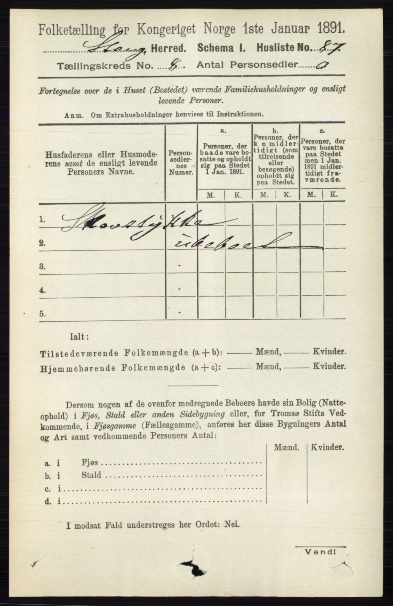 RA, 1891 census for 0417 Stange, 1891, p. 5329