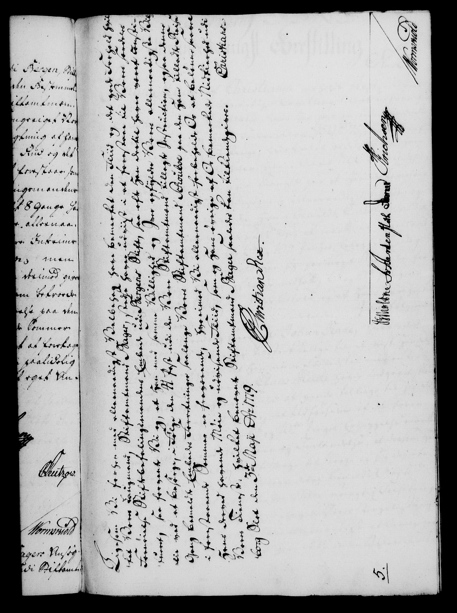 Rentekammeret, Kammerkanselliet, RA/EA-3111/G/Gf/Gfa/L0061: Norsk relasjons- og resolusjonsprotokoll (merket RK 52.61), 1779, p. 201