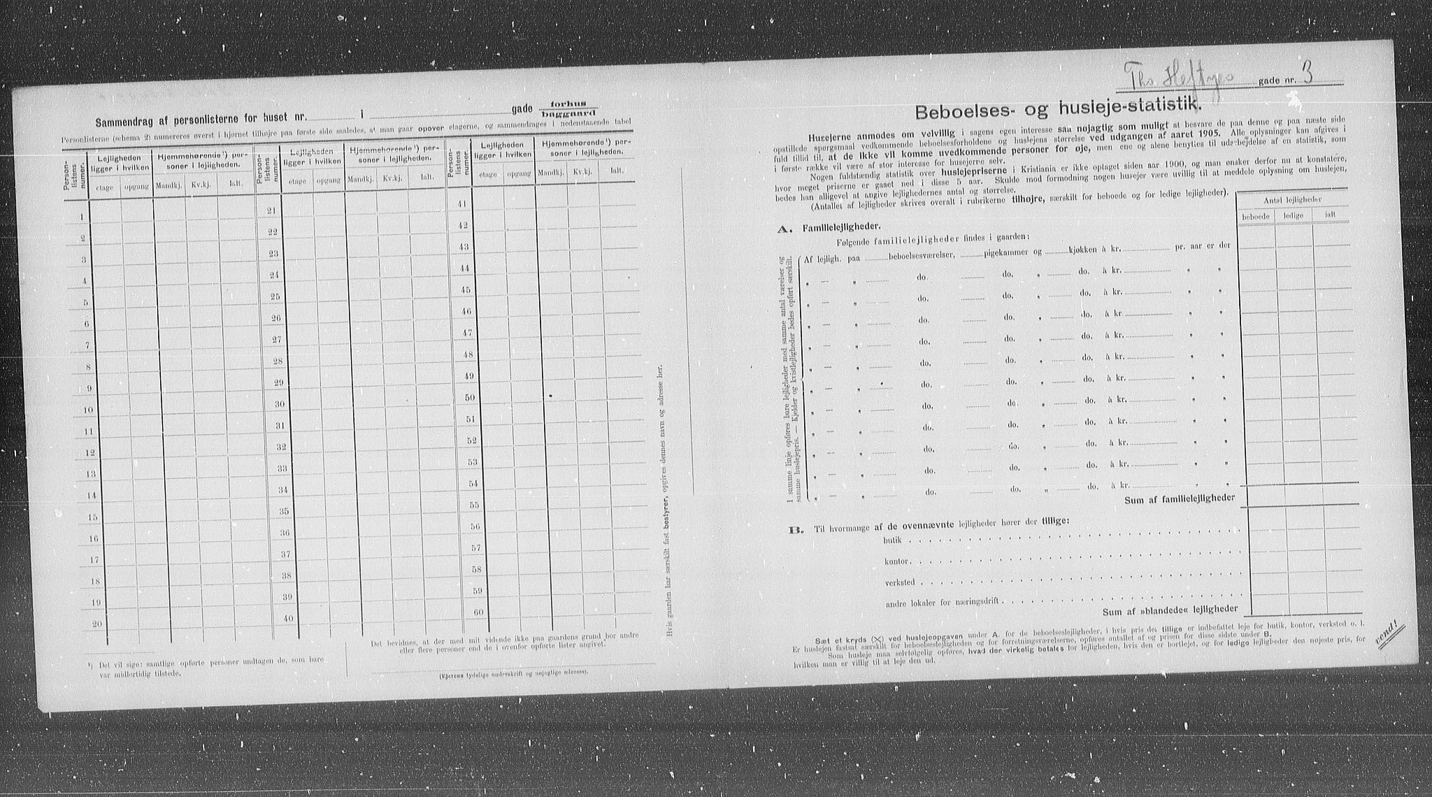 OBA, Municipal Census 1905 for Kristiania, 1905, p. 57015