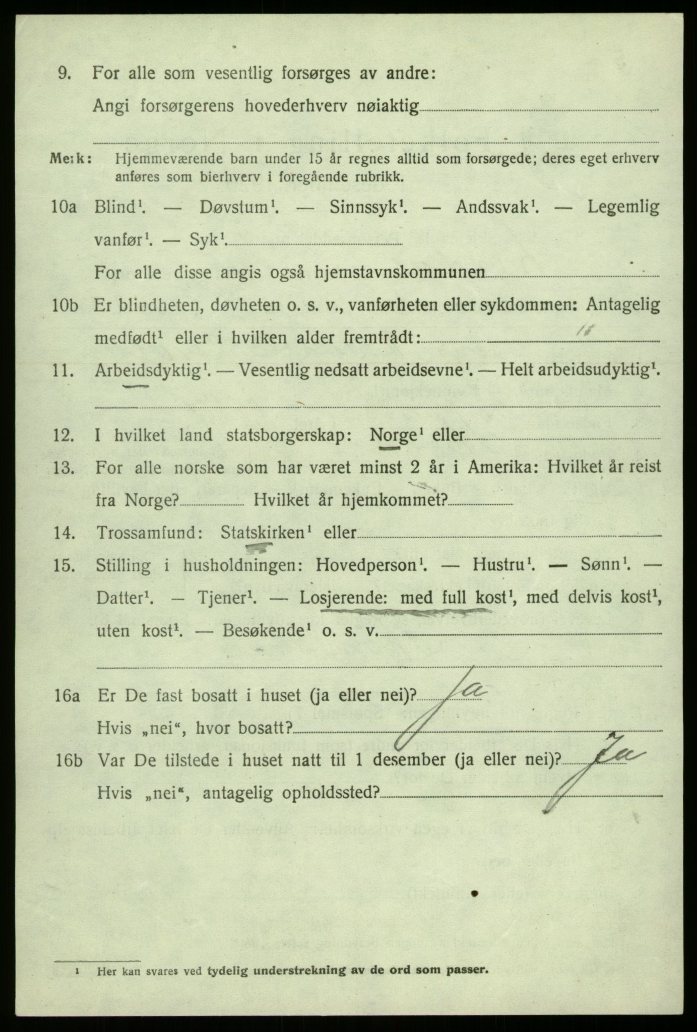 SAB, 1920 census for Lærdal, 1920, p. 3783