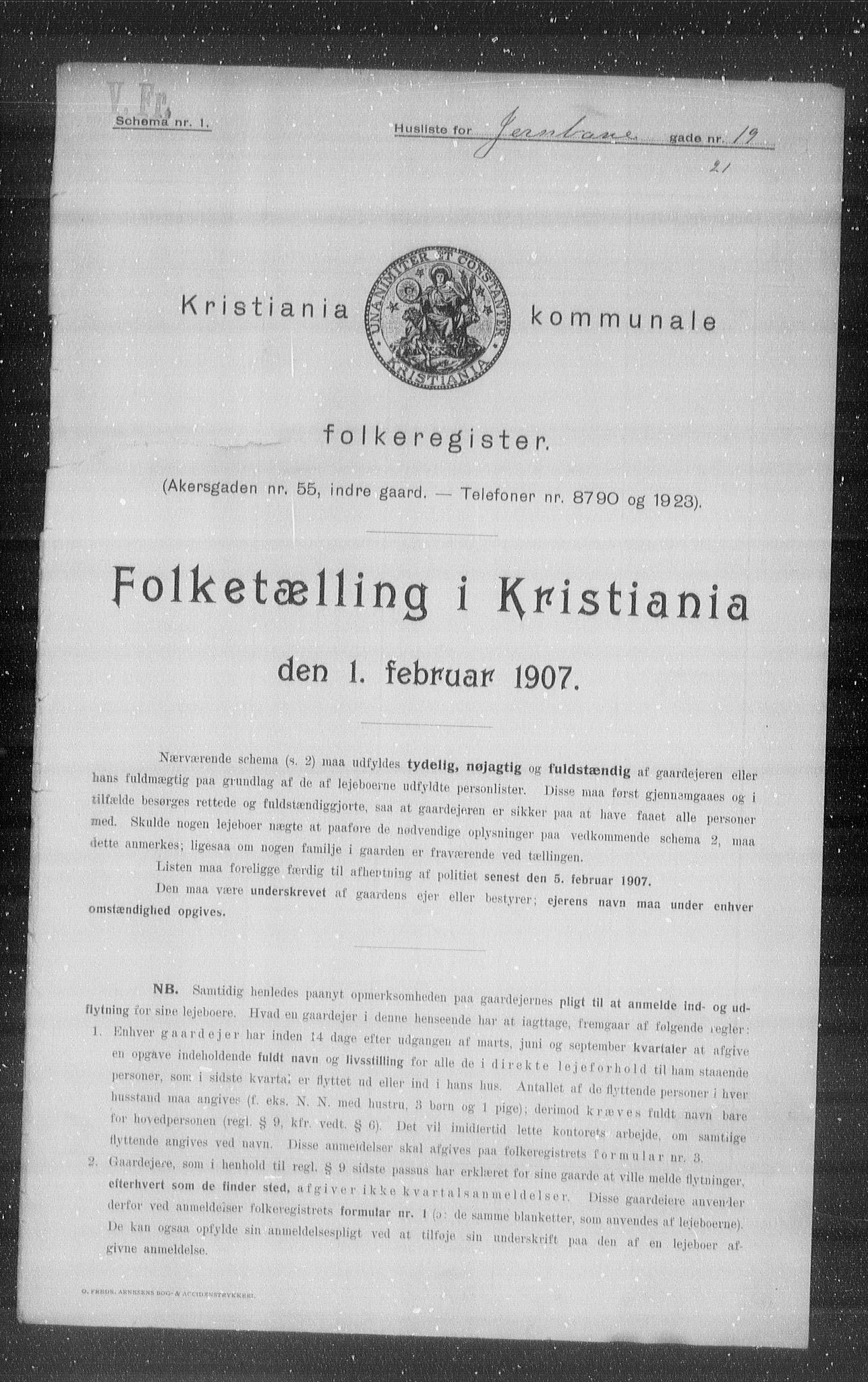 OBA, Municipal Census 1907 for Kristiania, 1907, p. 23844
