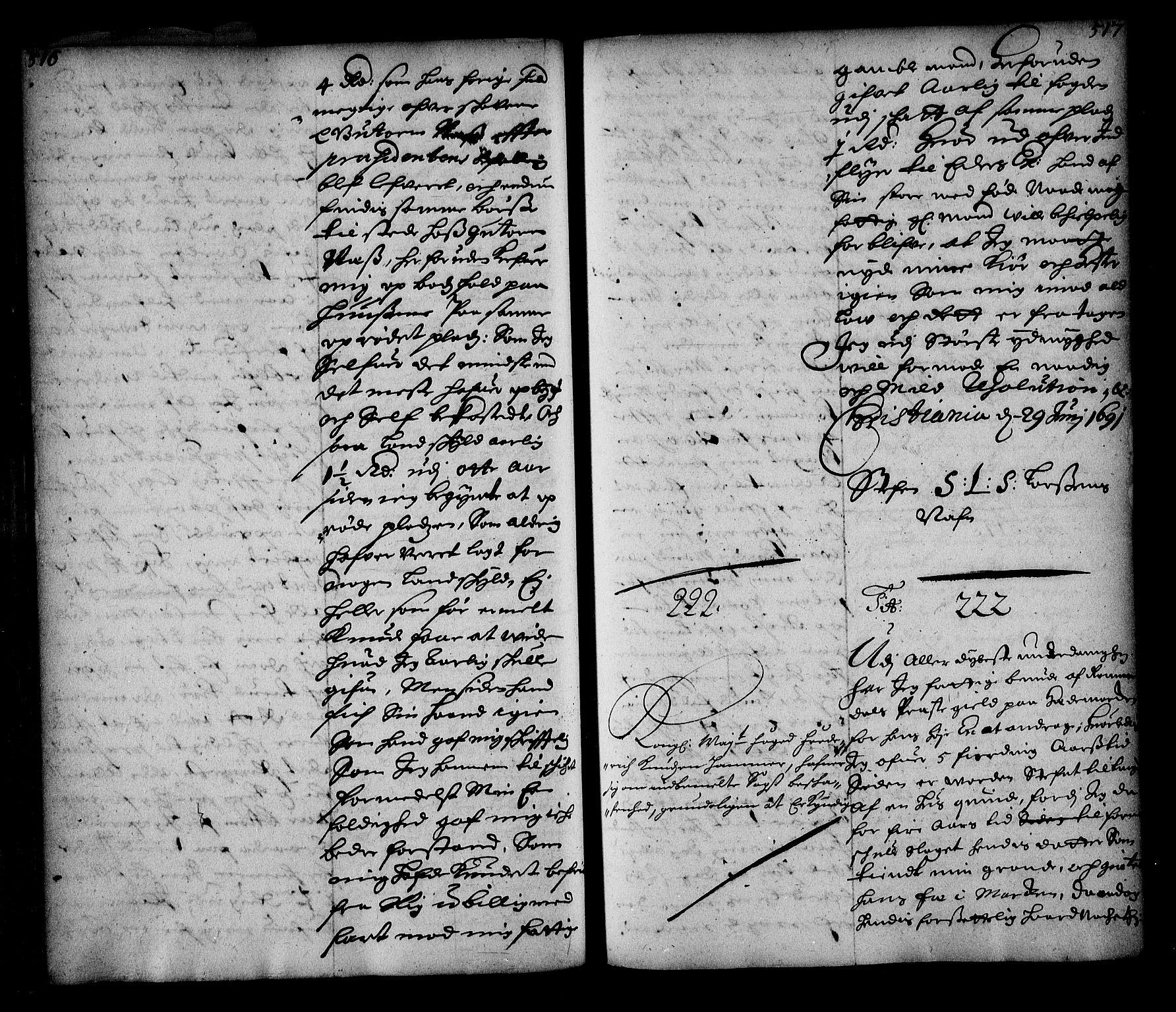 Stattholderembetet 1572-1771, AV/RA-EA-2870/Ae/L0008: Supplikasjons- og resolusjonsprotokoll, 1691, p. 516-517