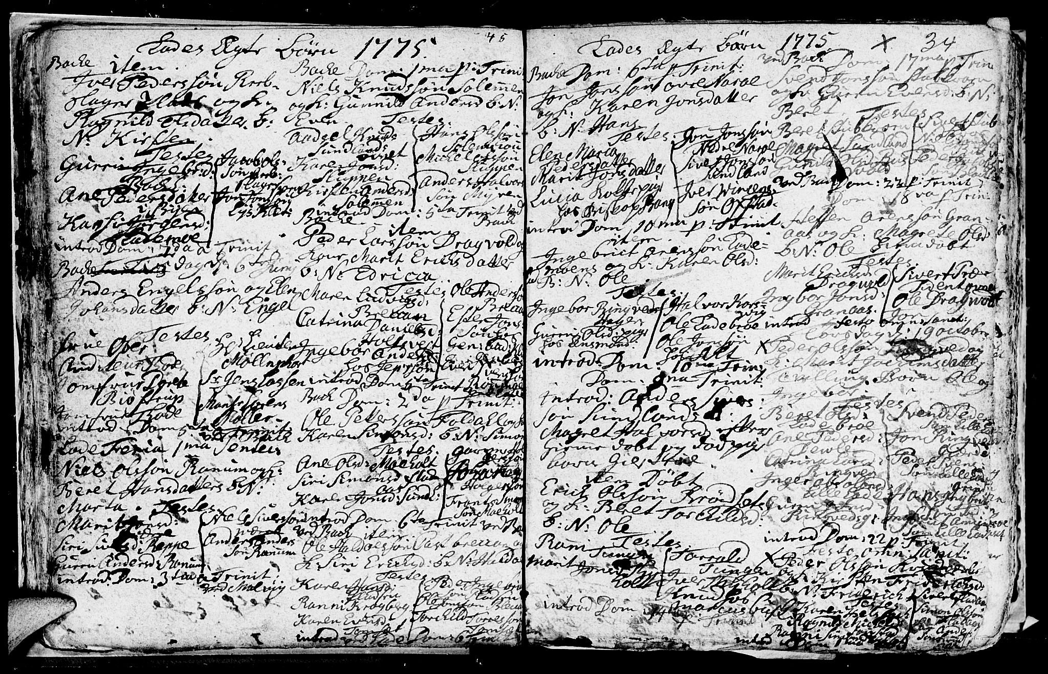 Ministerialprotokoller, klokkerbøker og fødselsregistre - Sør-Trøndelag, SAT/A-1456/606/L0305: Parish register (copy) no. 606C01, 1757-1819, p. 34