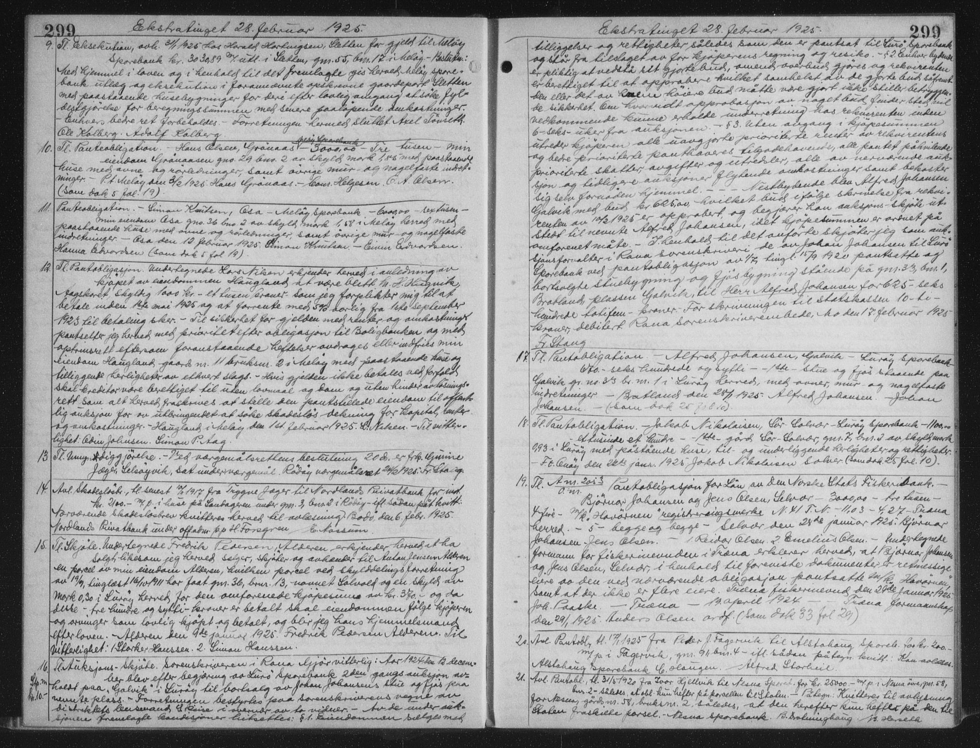 Rana sorenskriveri , AV/SAT-A-1108/1/2/2C/L0018: Mortgage book no. 18, 1923-1928, p. 299, Deed date: 28.02.1925