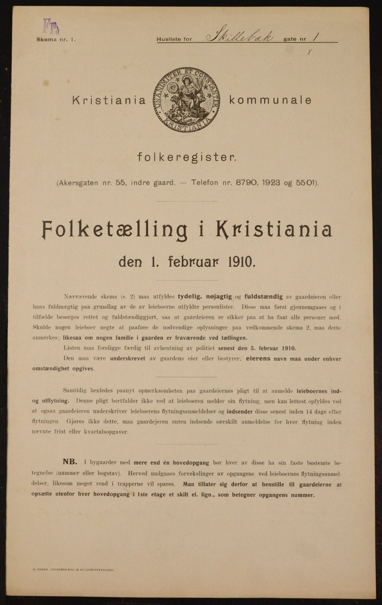 OBA, Municipal Census 1910 for Kristiania, 1910, p. 91016