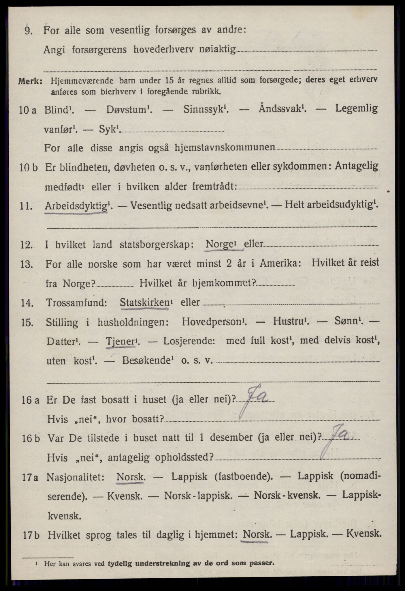 SAT, 1920 census for Geitastrand, 1920, p. 252