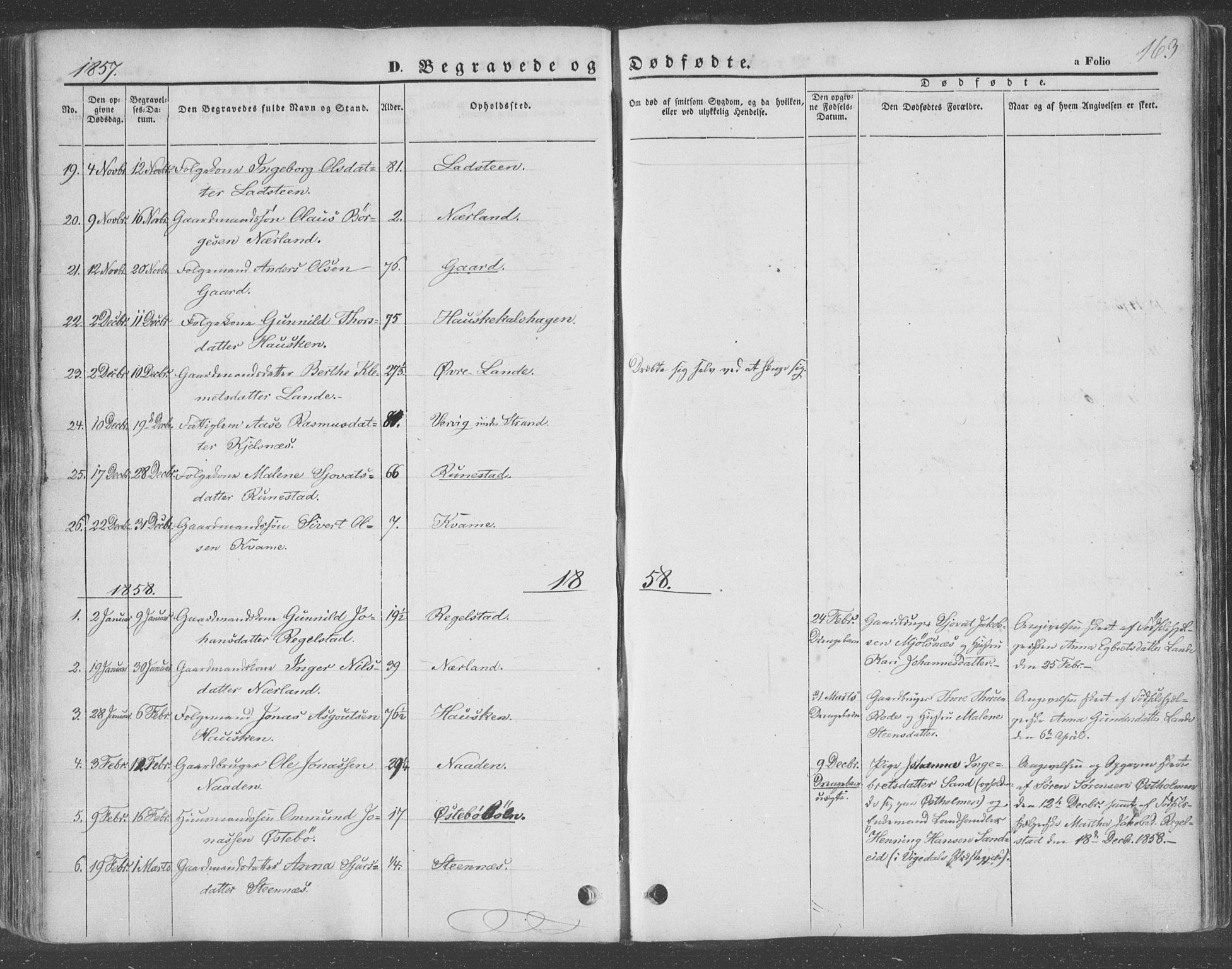 Finnøy sokneprestkontor, SAST/A-101825/H/Ha/Haa/L0007: Parish register (official) no. A 7, 1847-1862, p. 163