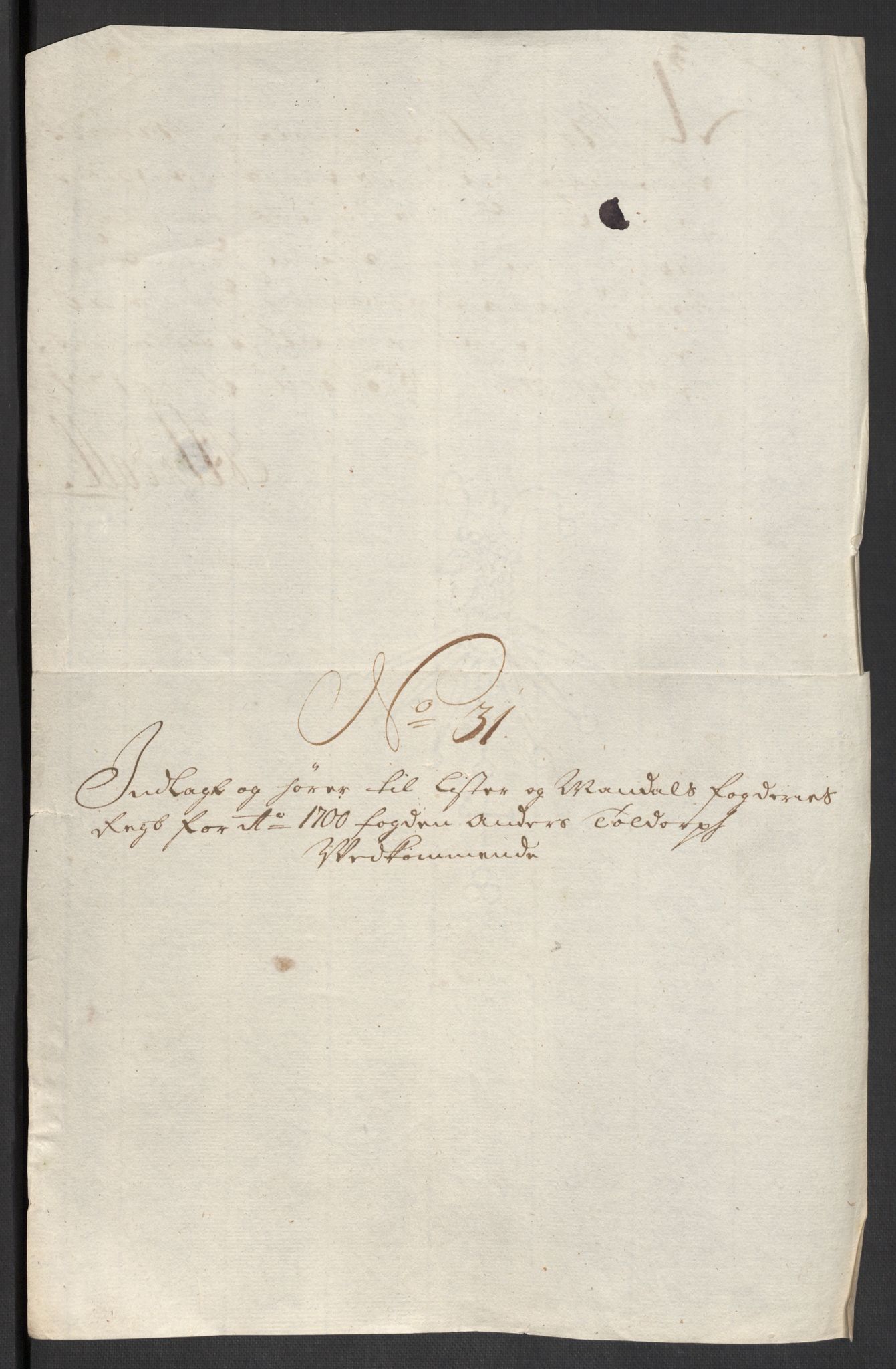 Rentekammeret inntil 1814, Reviderte regnskaper, Fogderegnskap, AV/RA-EA-4092/R43/L2548: Fogderegnskap Lista og Mandal, 1700, p. 234