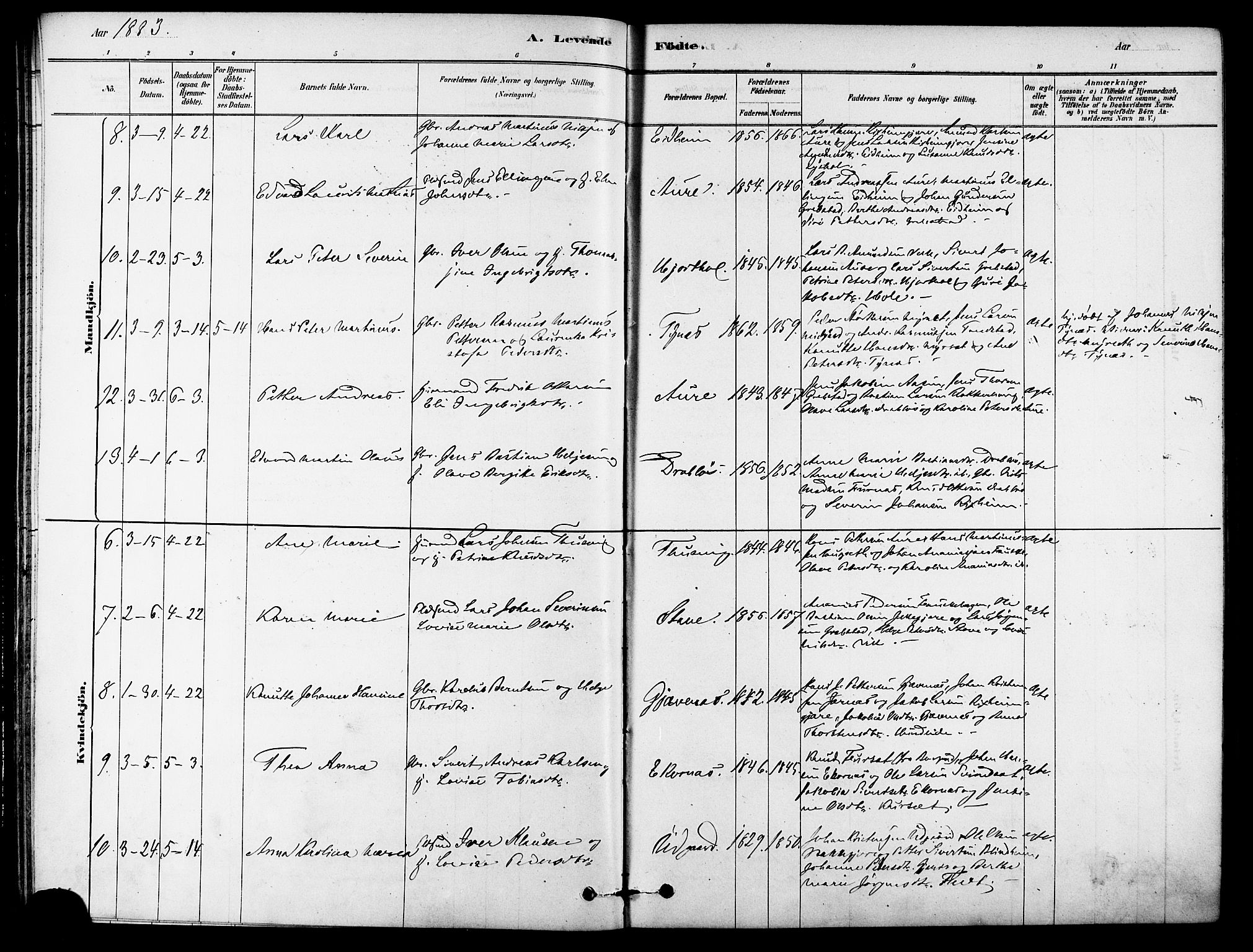 Ministerialprotokoller, klokkerbøker og fødselsregistre - Møre og Romsdal, AV/SAT-A-1454/523/L0334: Parish register (official) no. 523A01, 1878-1891