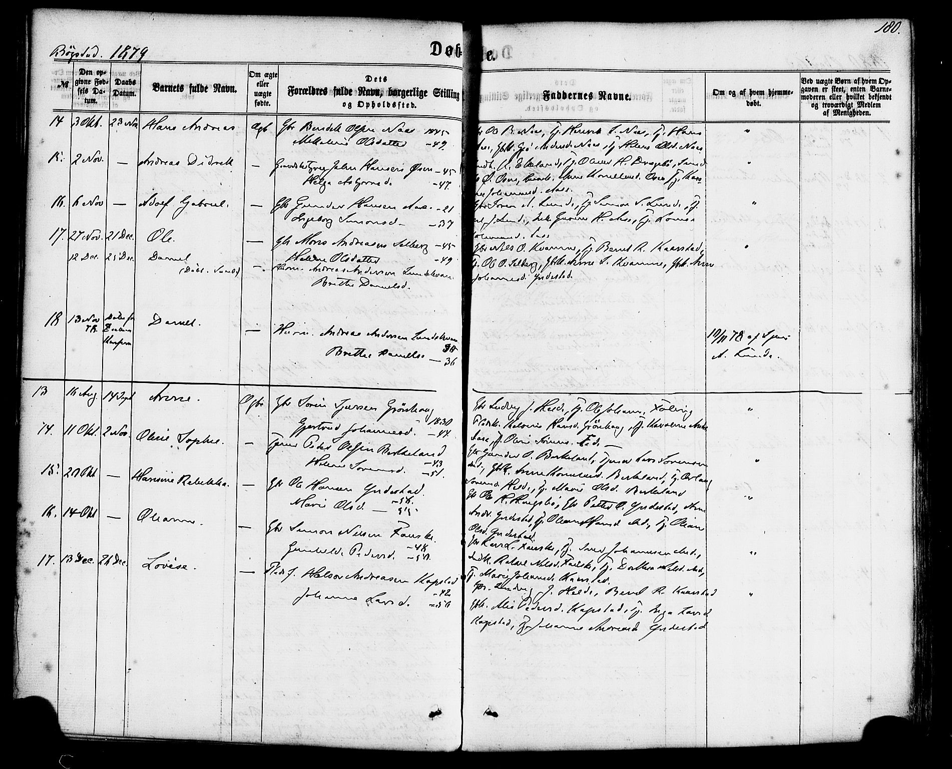 Gaular sokneprestembete, SAB/A-80001/H/Haa: Parish register (official) no. A 5, 1860-1881, p. 180