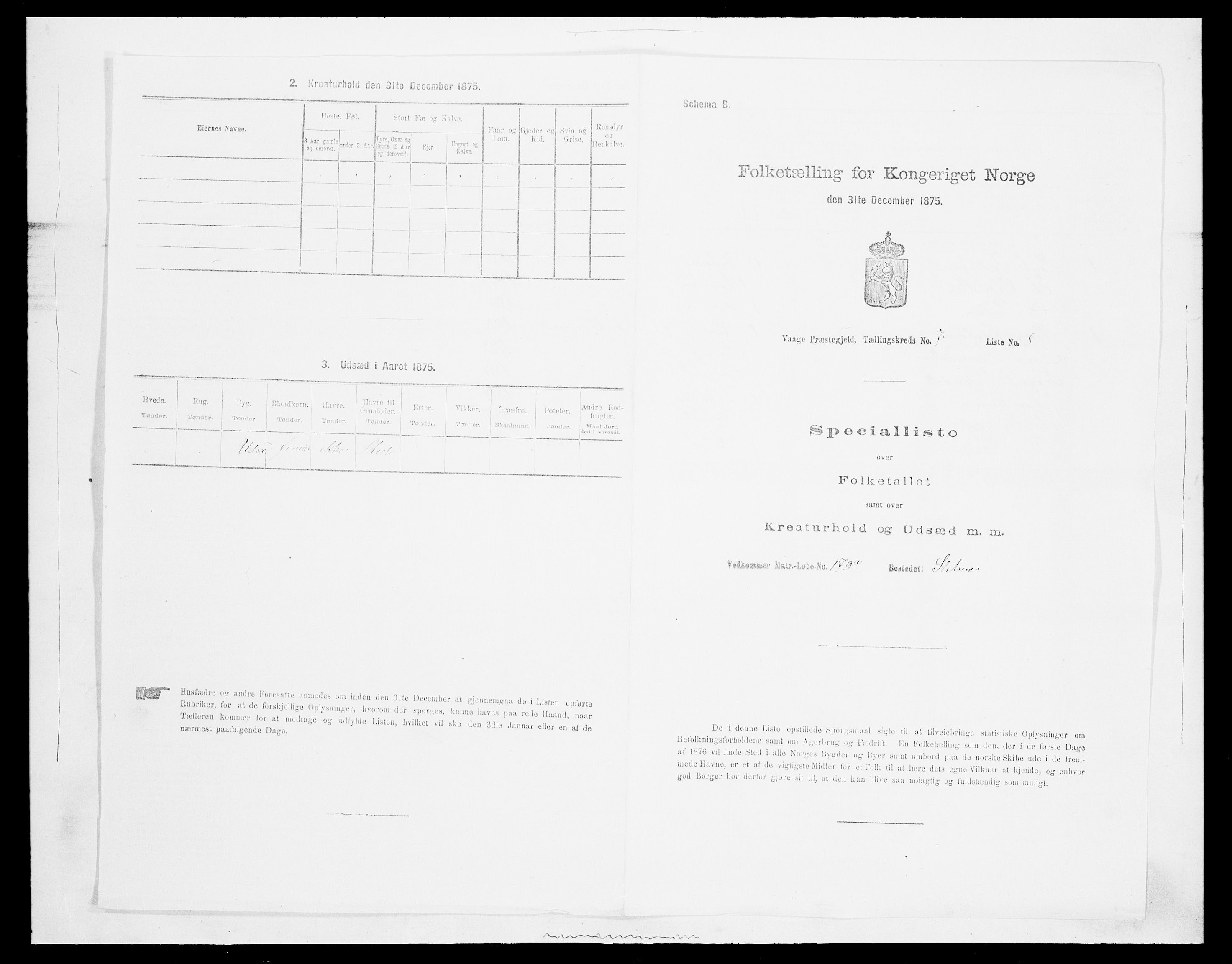 SAH, 1875 census for 0515P Vågå, 1875, p. 1271