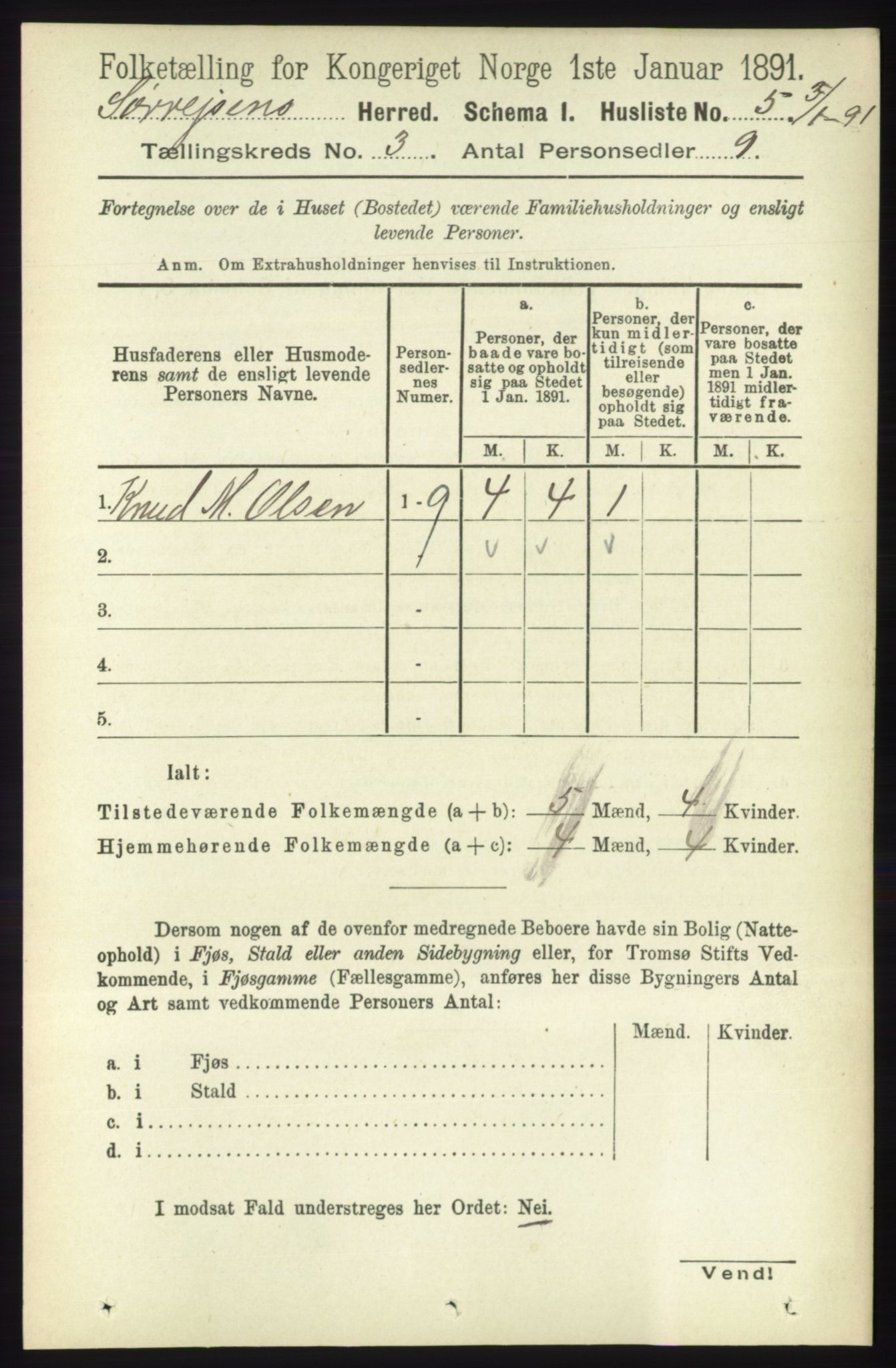 RA, 1891 census for 1925 Sørreisa, 1891, p. 648