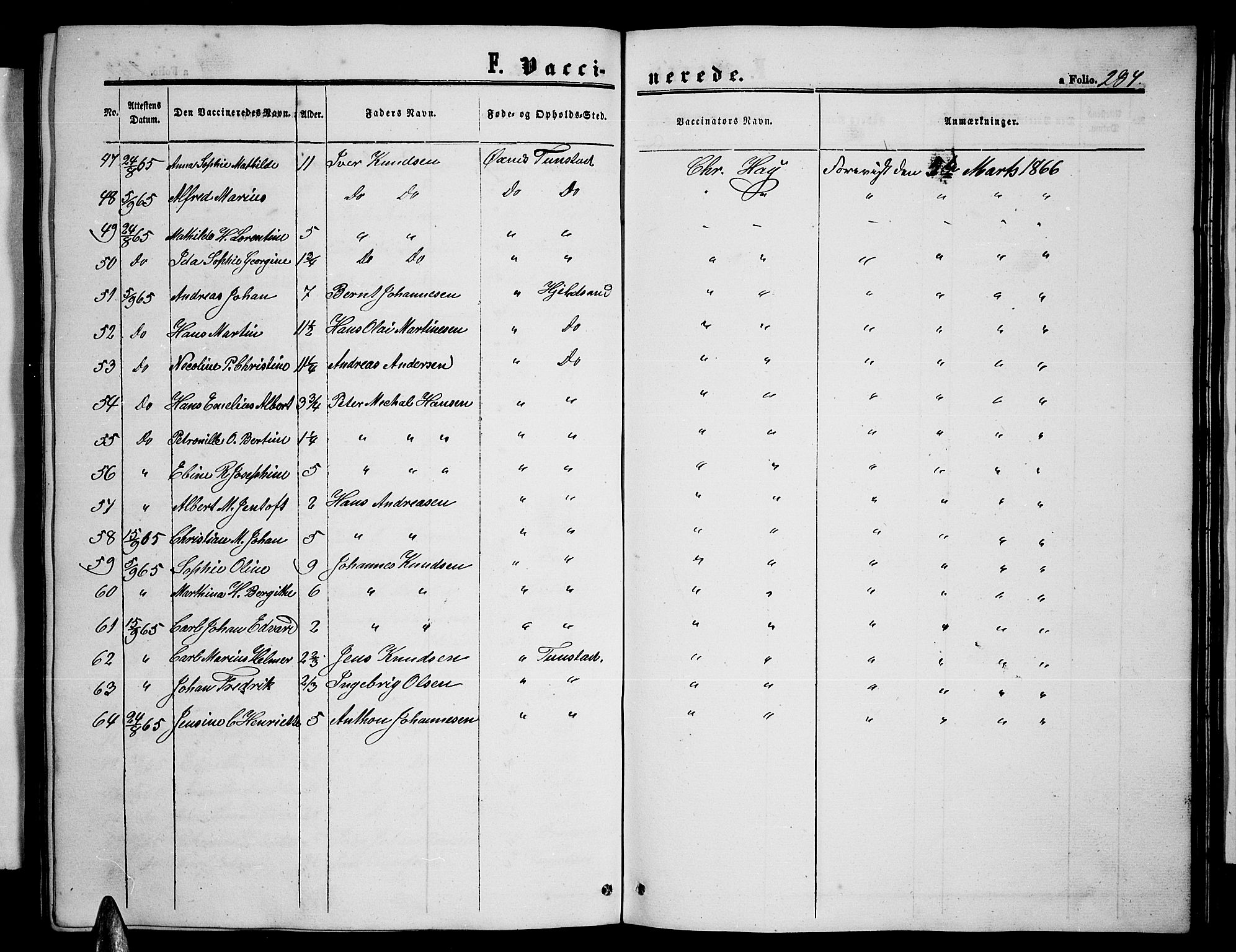 Ministerialprotokoller, klokkerbøker og fødselsregistre - Nordland, AV/SAT-A-1459/893/L1347: Parish register (copy) no. 893C02, 1858-1866, p. 284