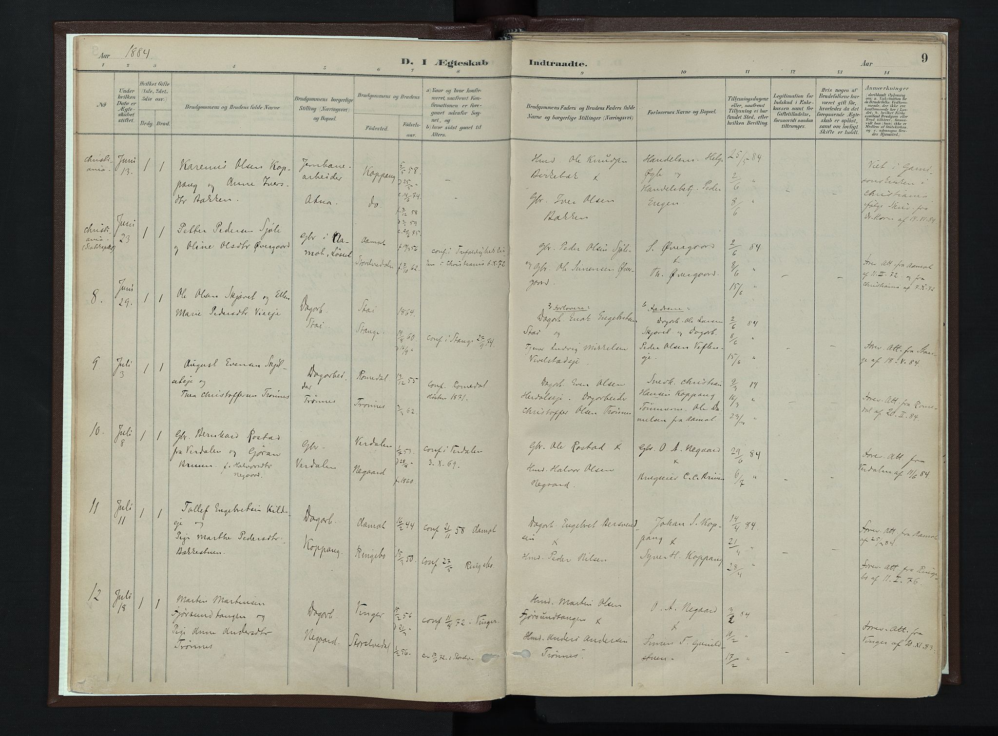 Stor-Elvdal prestekontor, AV/SAH-PREST-052/H/Ha/Haa/L0003: Parish register (official) no. 3, 1882-1901, p. 9