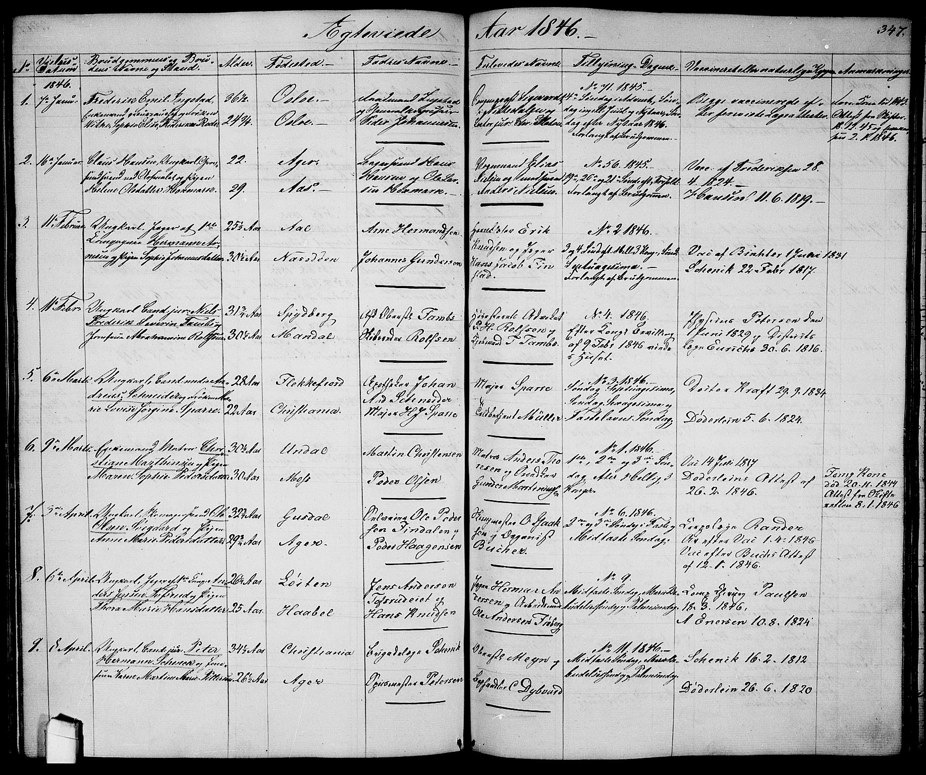 Garnisonsmenigheten Kirkebøker, SAO/A-10846/G/Ga/L0005: Parish register (copy) no. 5, 1841-1860, p. 347
