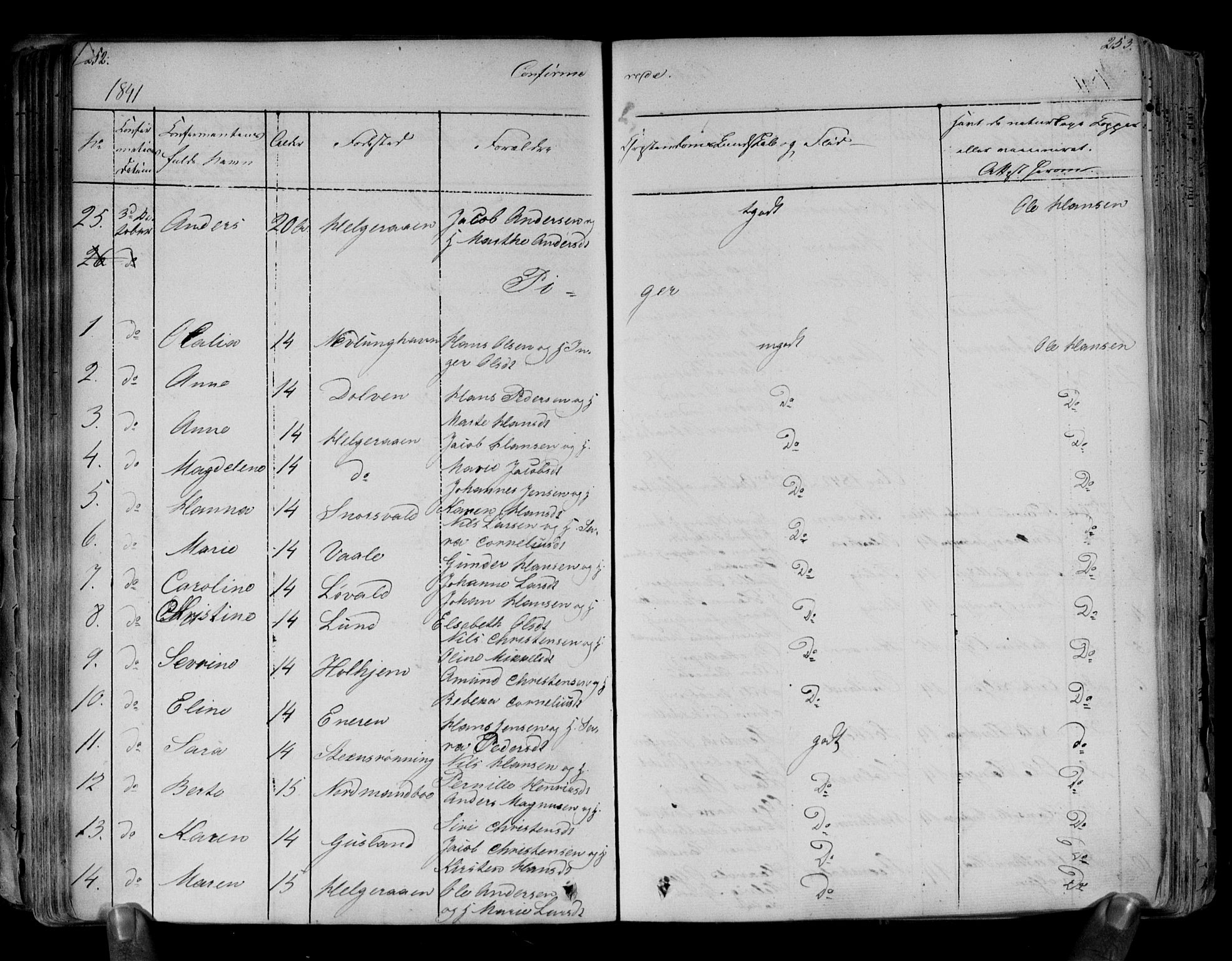 Brunlanes kirkebøker, AV/SAKO-A-342/F/Fa/L0003: Parish register (official) no. I 3, 1834-1845, p. 252-253