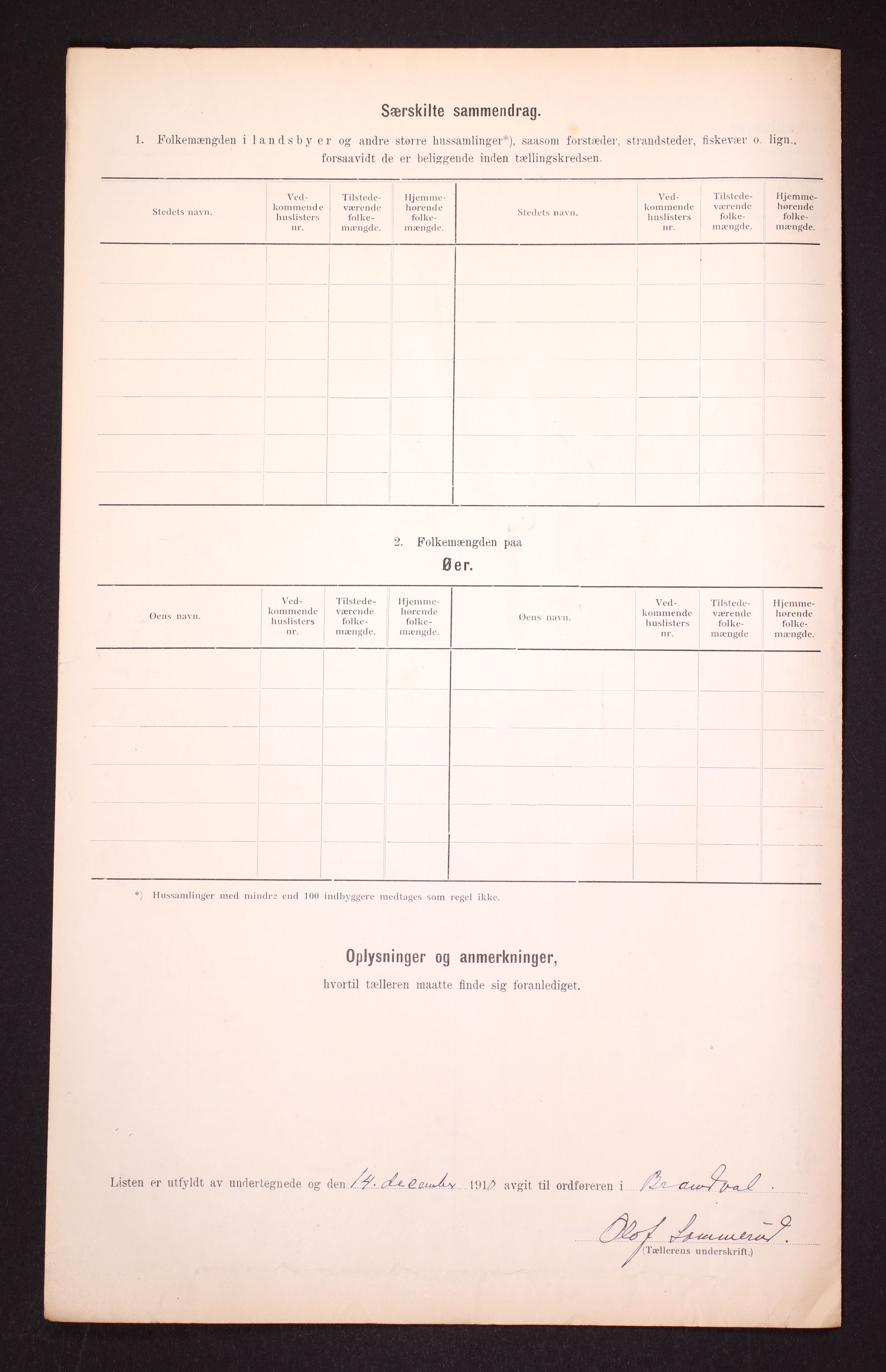 RA, 1910 census for Brandval, 1910, p. 9